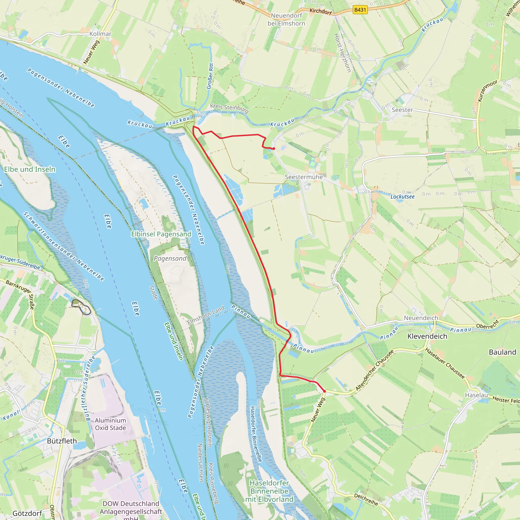 Seestermühe to Altendeich, Altendeich Walk mobile static map