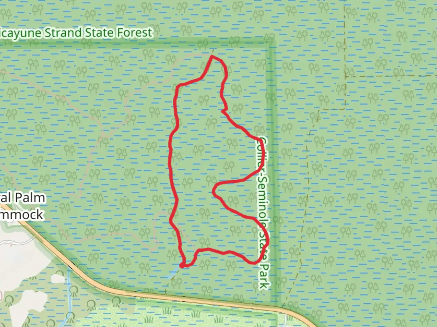 An image depicting the trail Adventure Loop Trail - Short and its surrounding area.