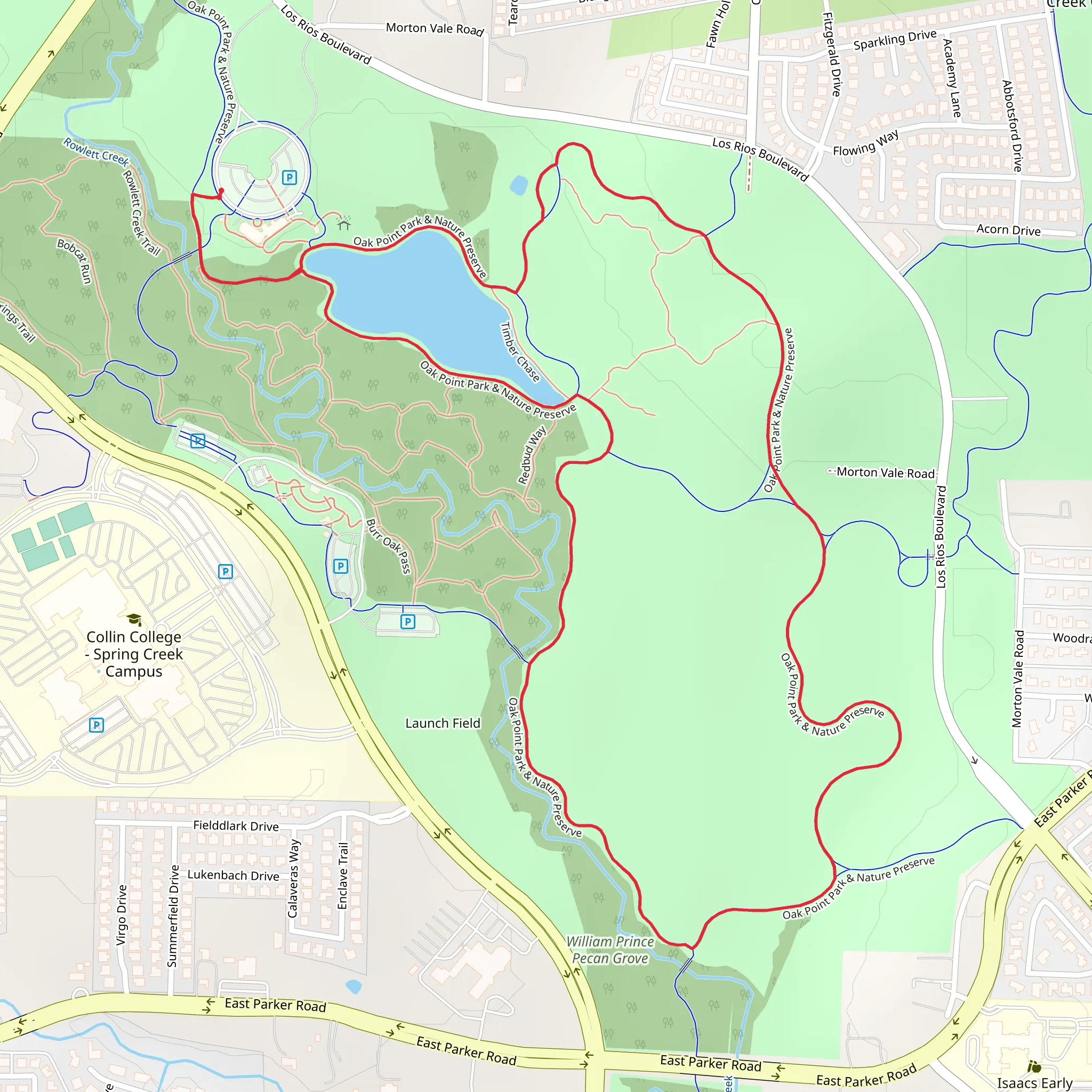 Oak Point Park and Nature Preserve Loop - East mobile static map