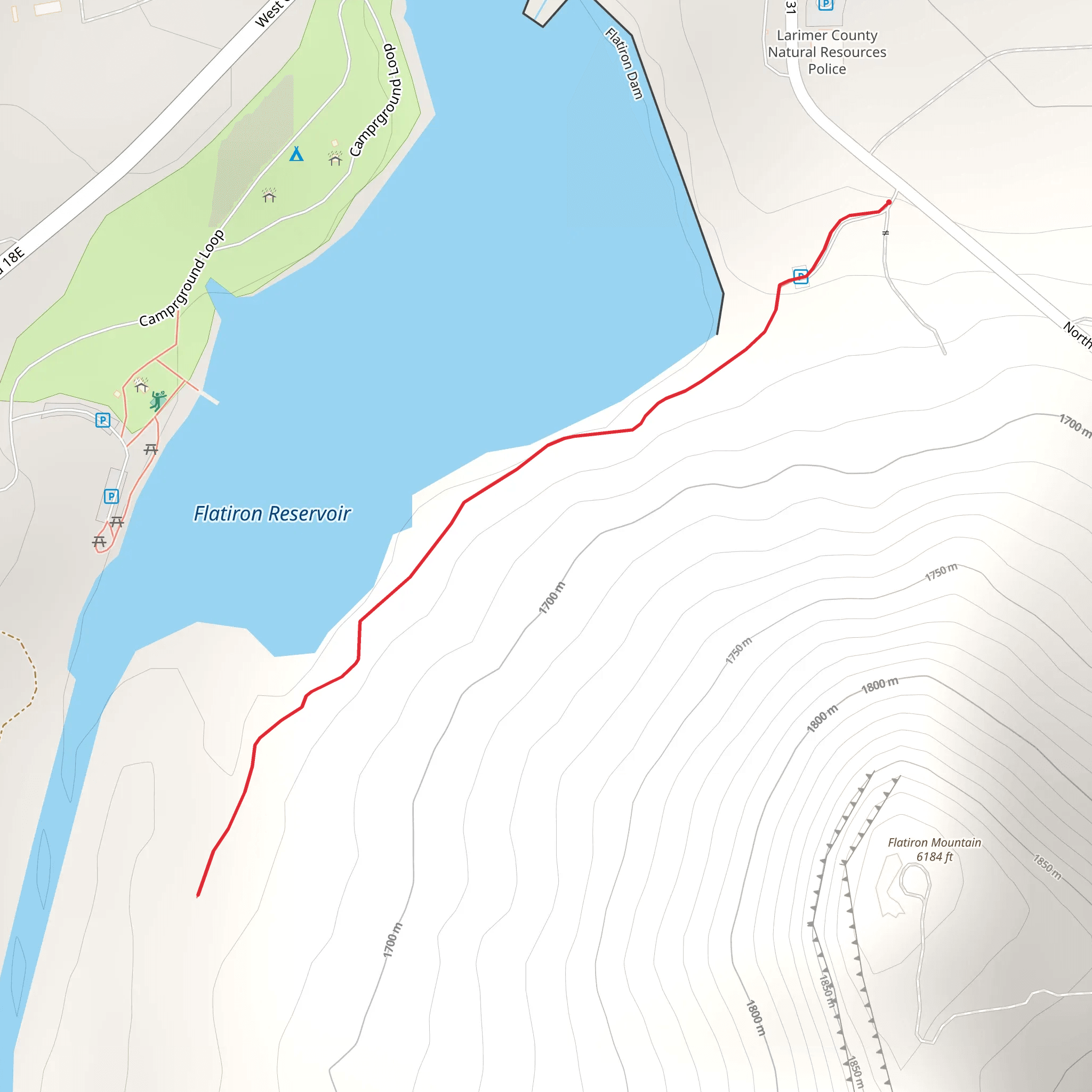 Flatiron Reservoir mobile static map