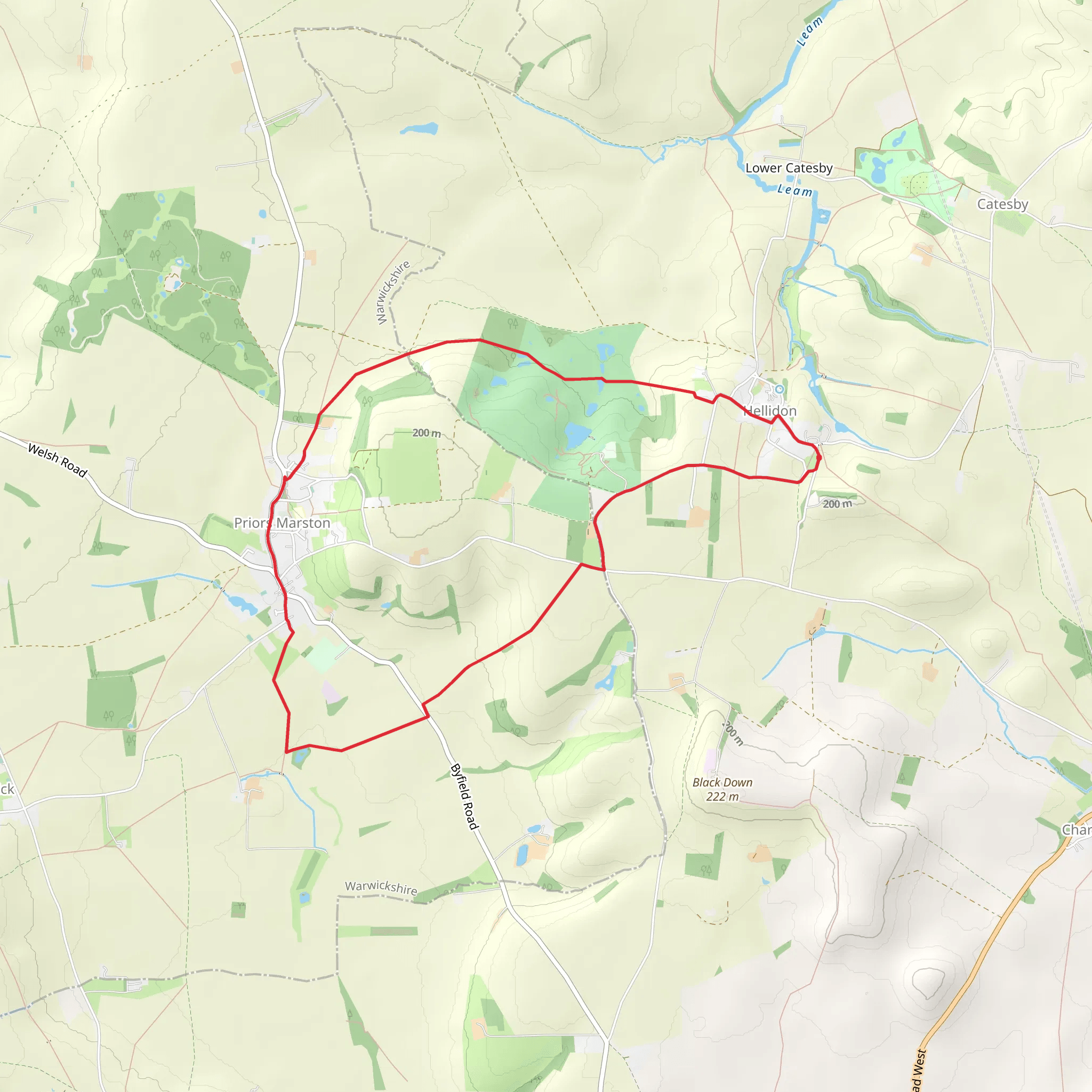 Hellidon and Priors Marston Loop mobile static map