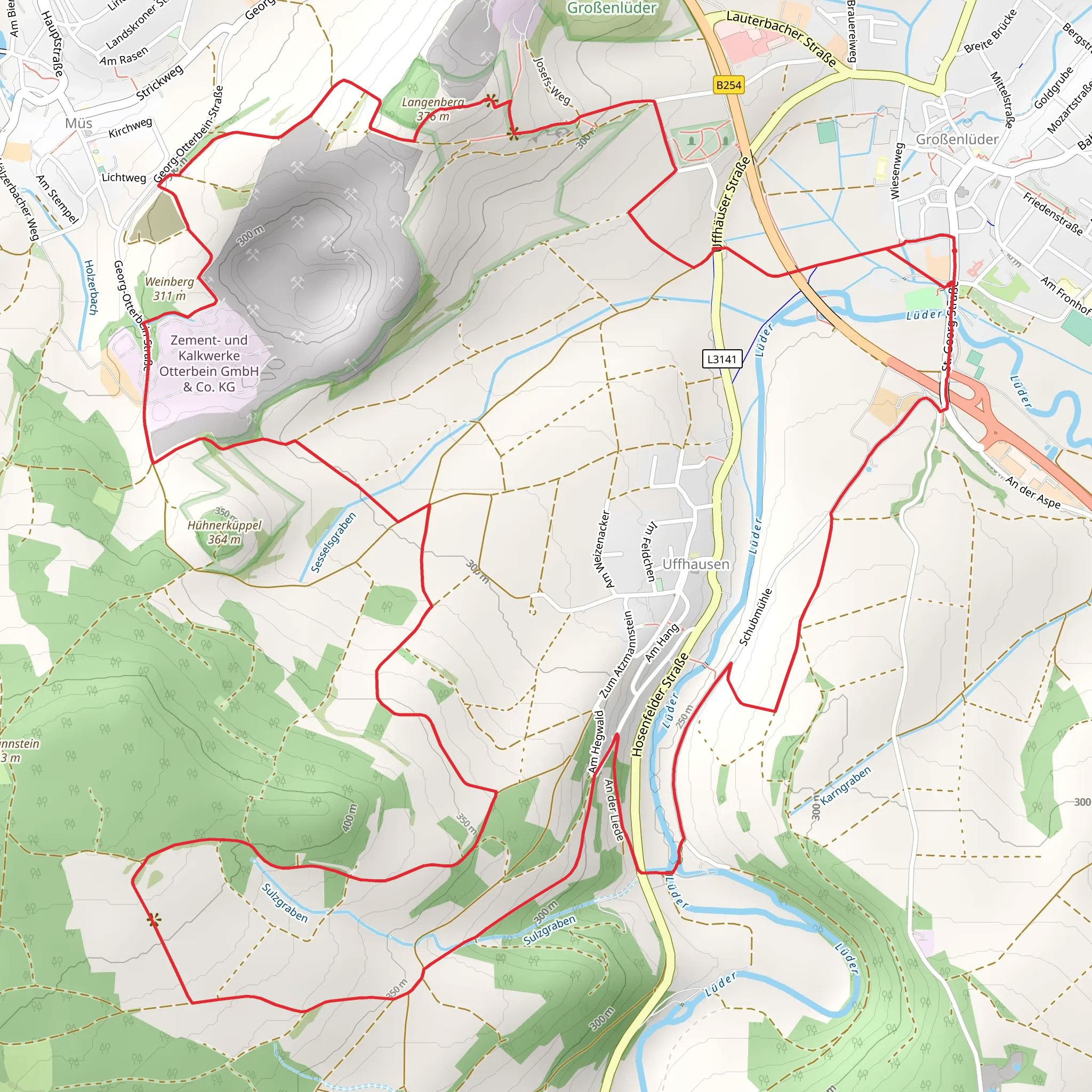 Lüdertal Wanderweg mobile static map
