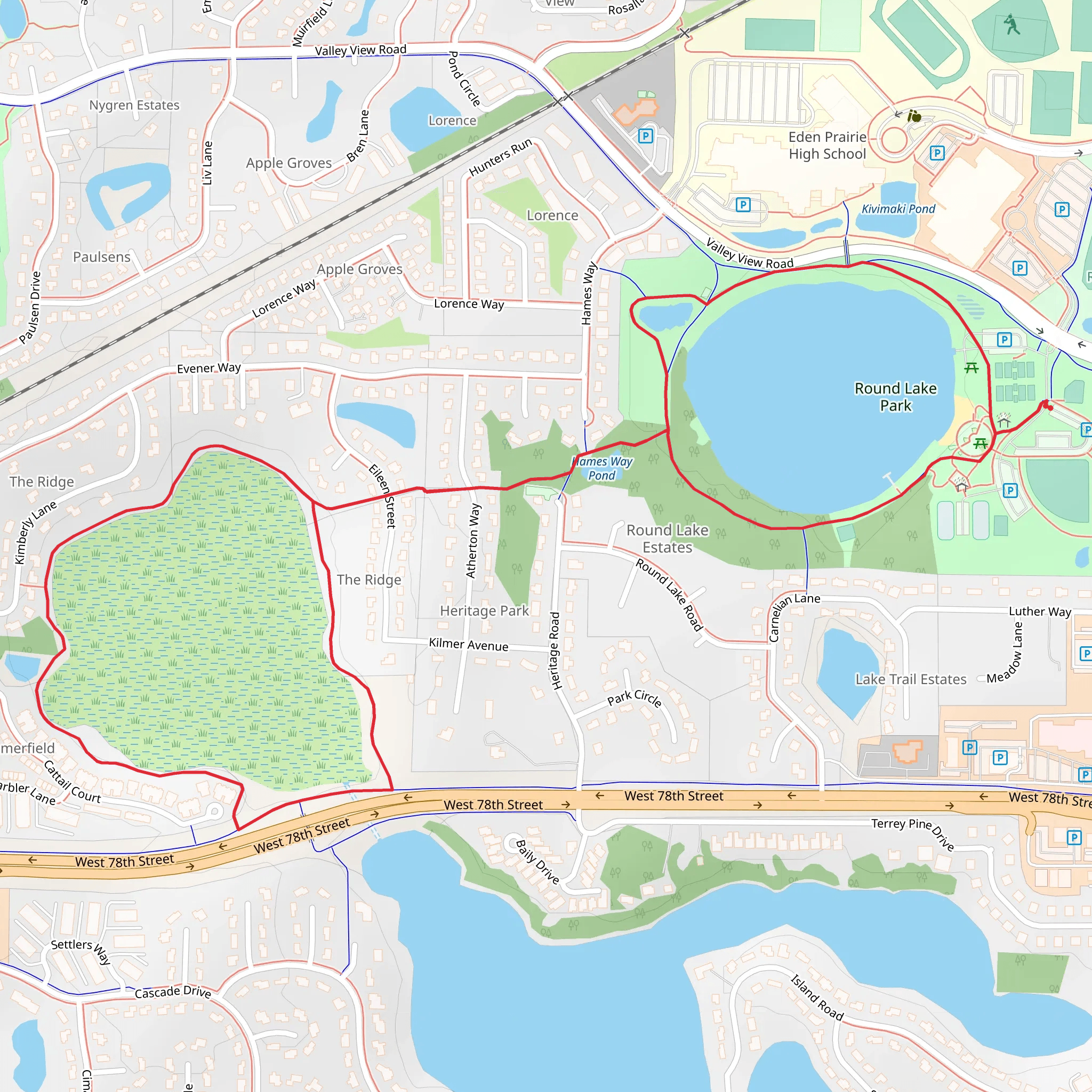 Round Lake Park Loop mobile static map