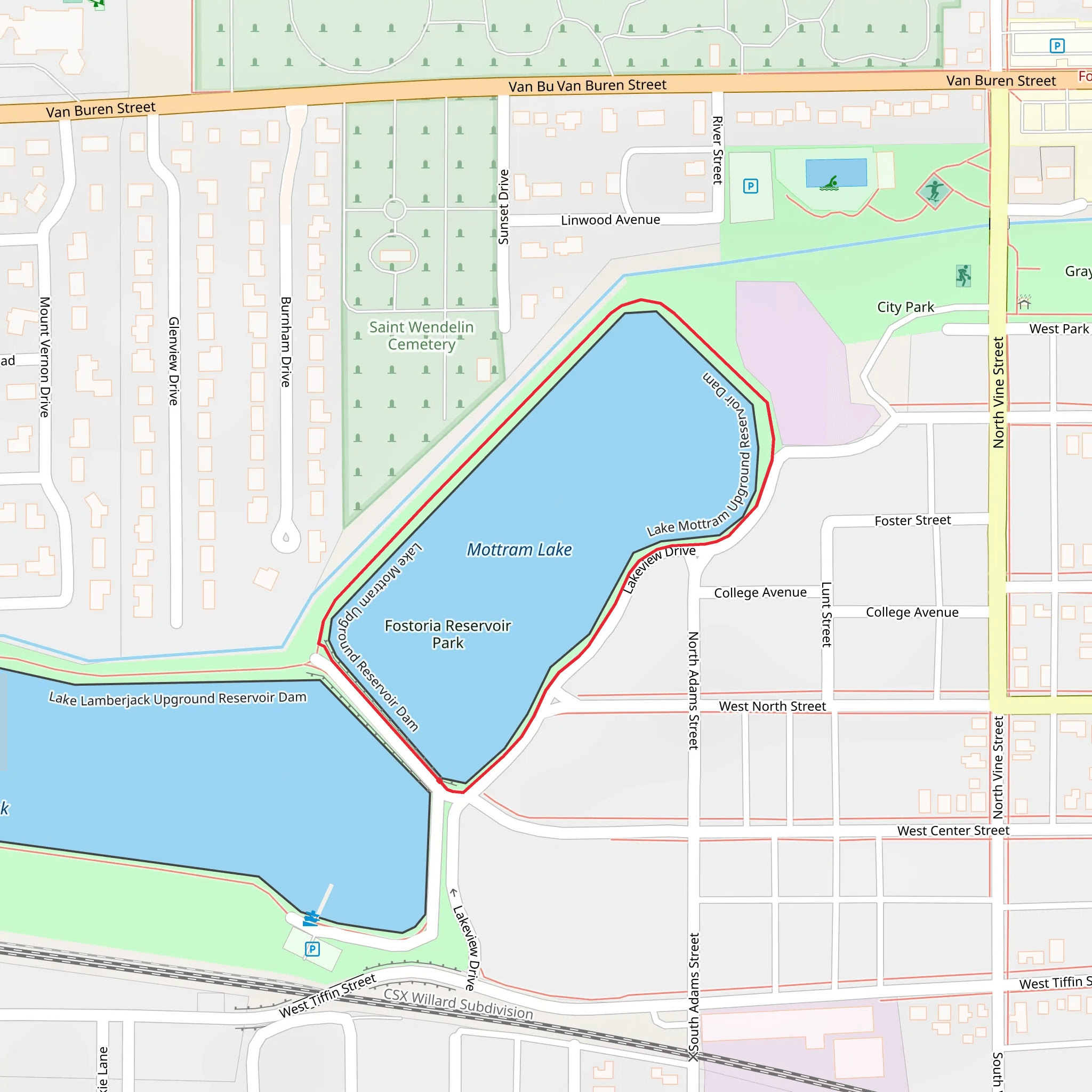 Mottram Lake Loop mobile static map