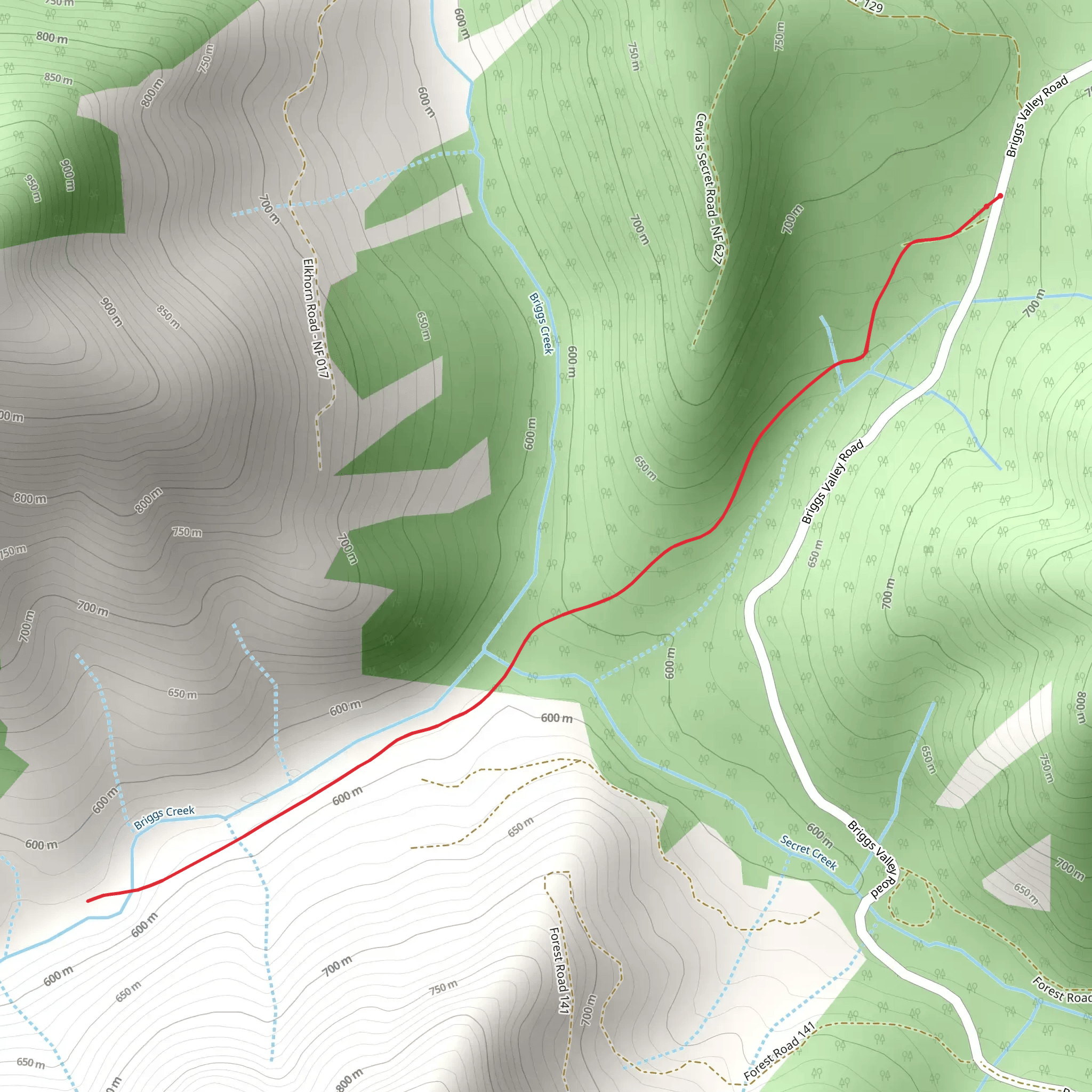 Elkhorn Mine Trail mobile static map