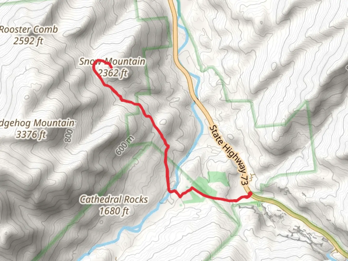 An image depicting the trail Snow Mountain Trail and its surrounding area.