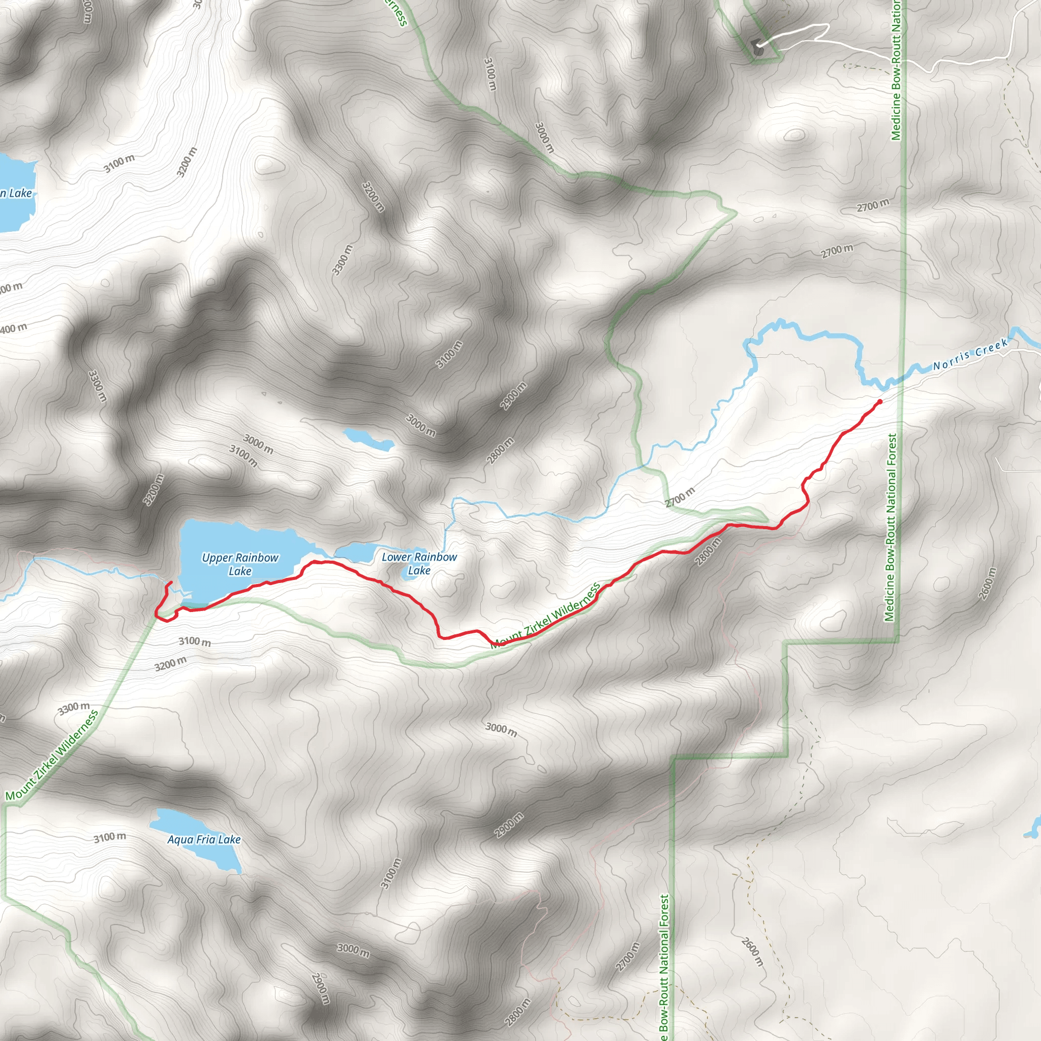 Upper Rainbow Lake mobile static map