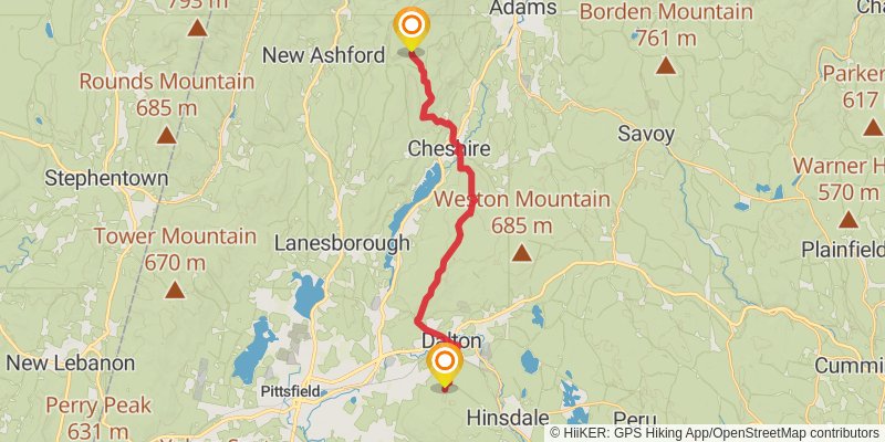 Appalachian Trail - Massachusetts stage 7 Map