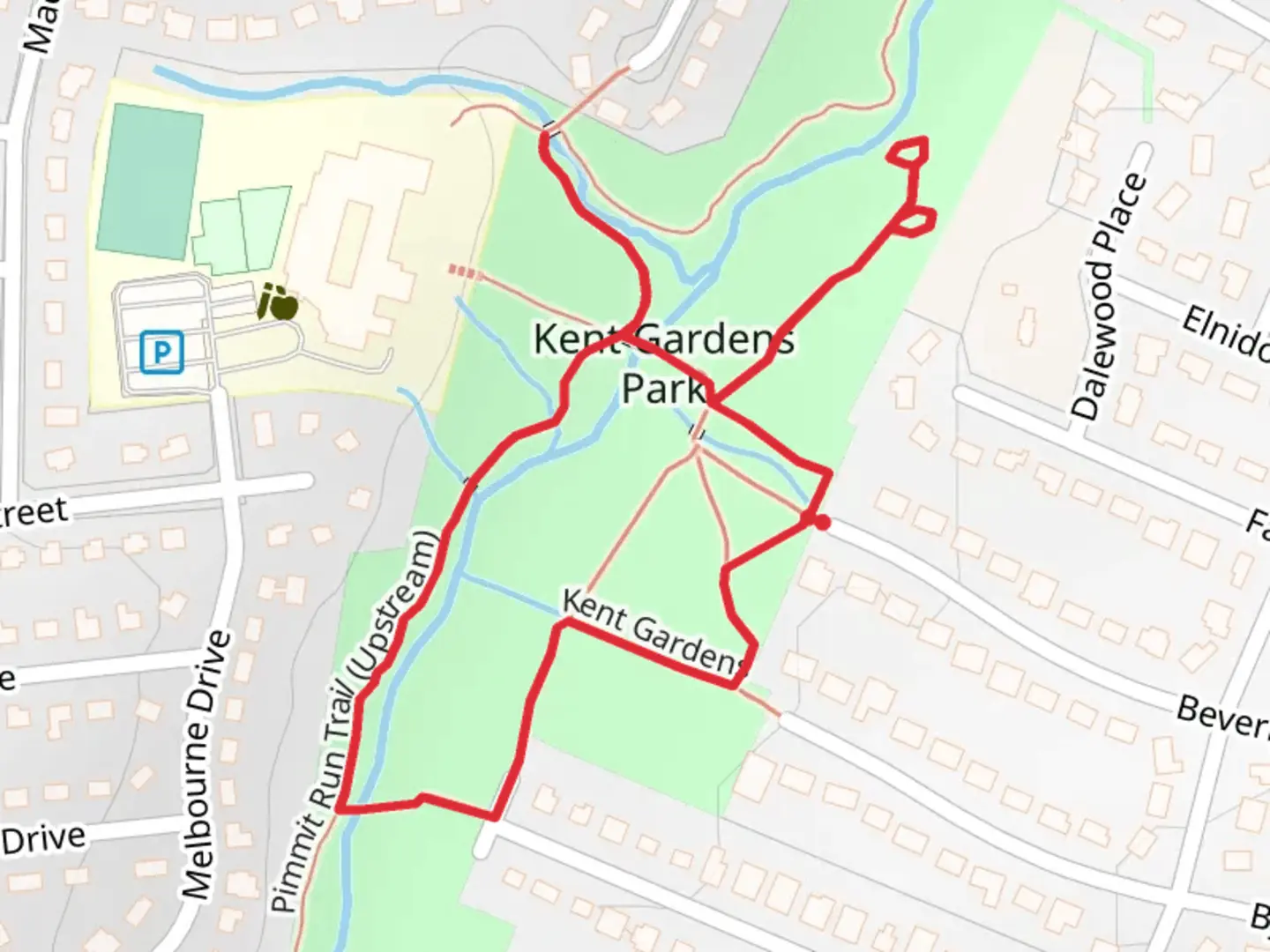An image depicting the trail Kent Garden and Pimmit Run Trail - Upperstream and its surrounding area.