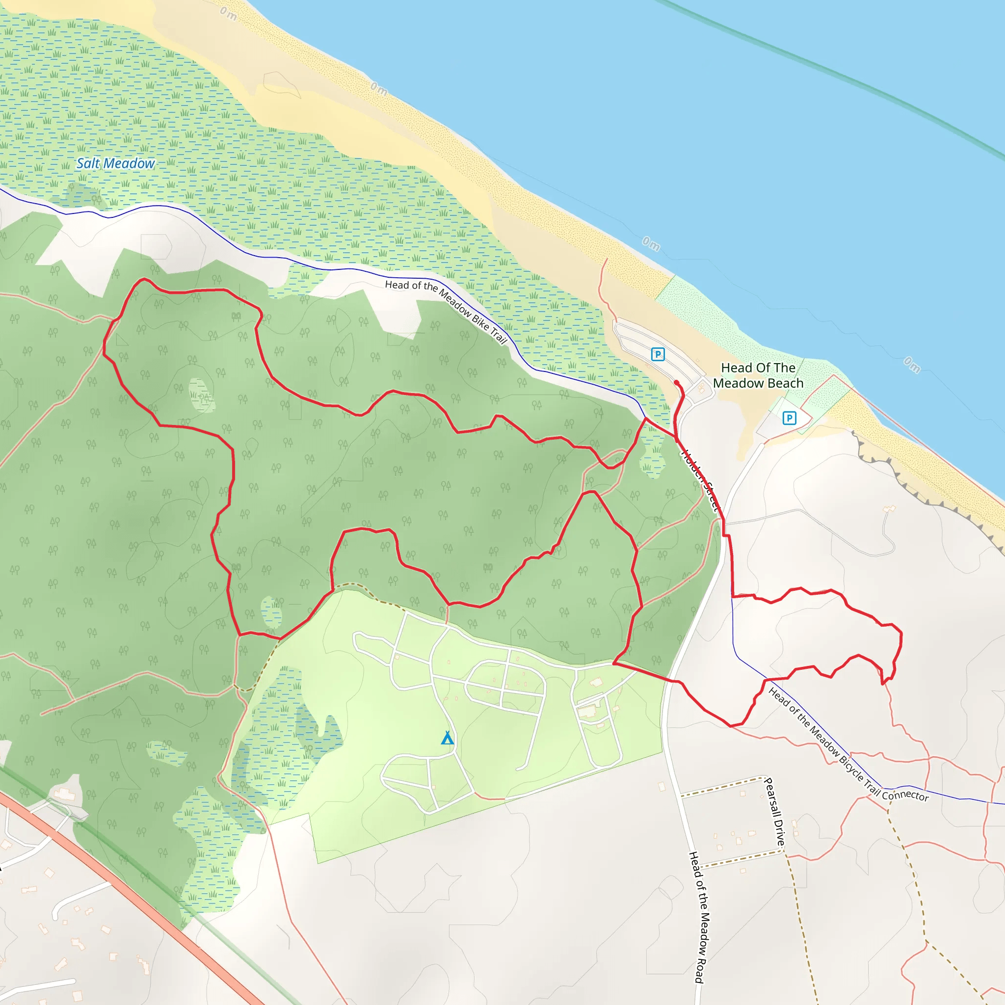 Head of Meadow Beach Loop Trail mobile static map