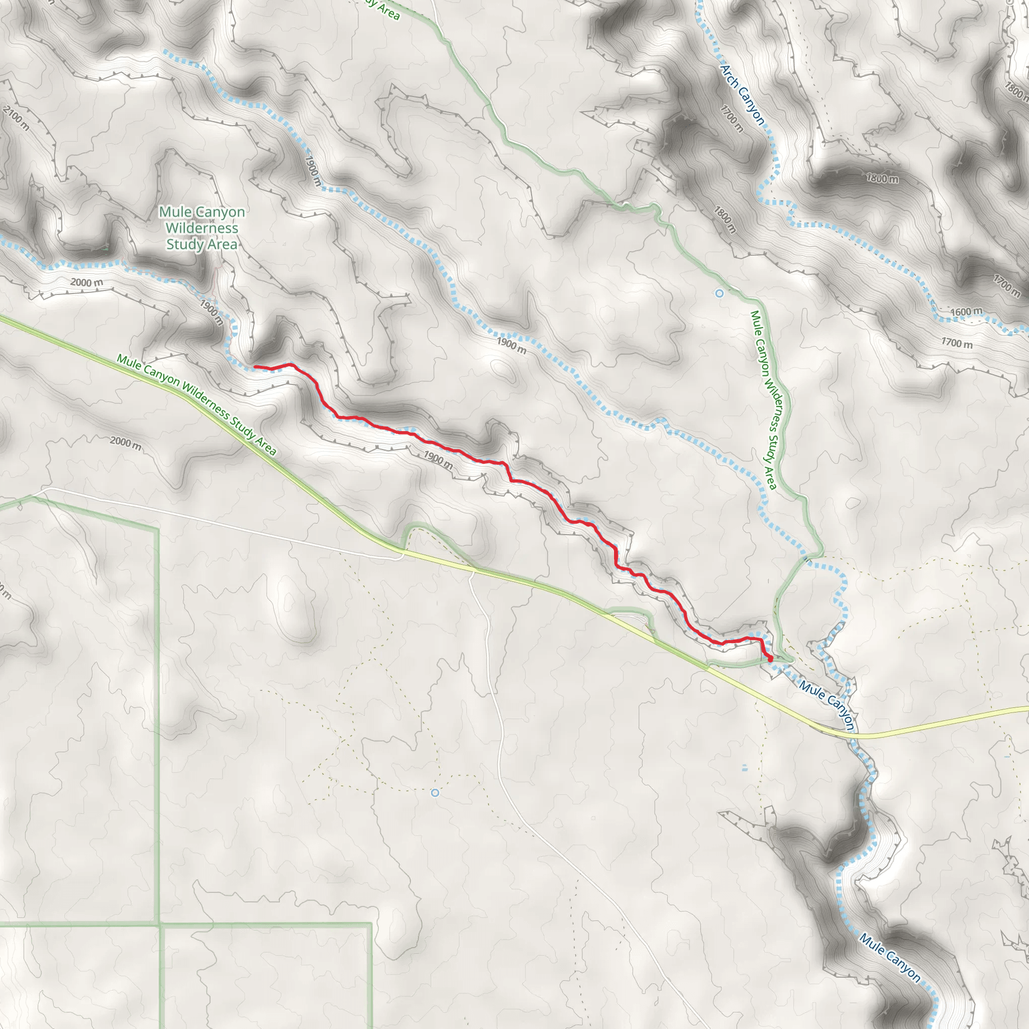 South Fork Mule Canyon Walk mobile static map
