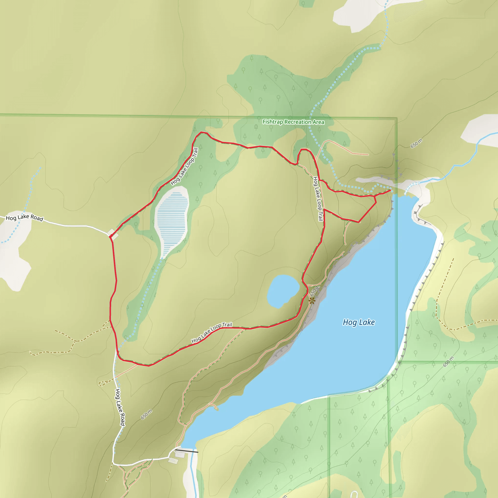 Hog Canyon Lake and Recreation Site Loop mobile static map