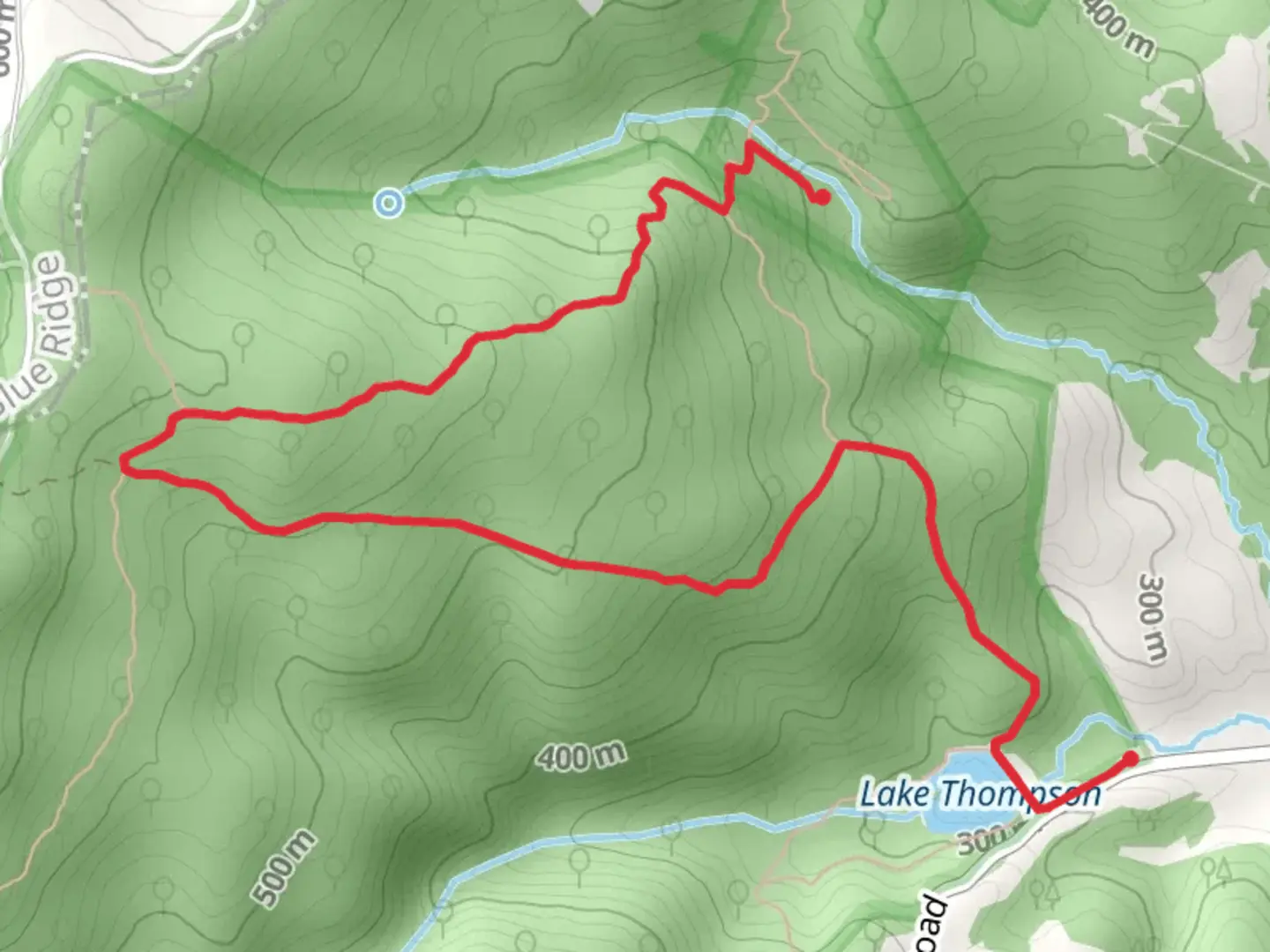 An image depicting the trail Lake Thompson and Appalachian Trail and its surrounding area.