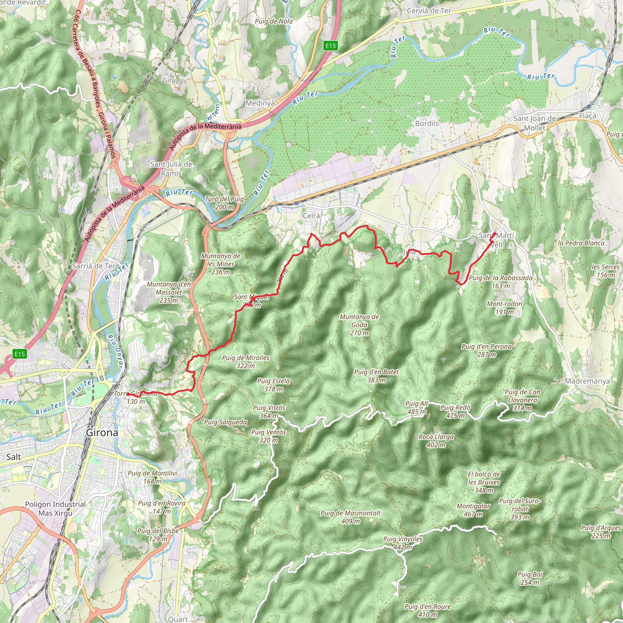 Girona - Sant Marti Vell PR C 195 mobile static map