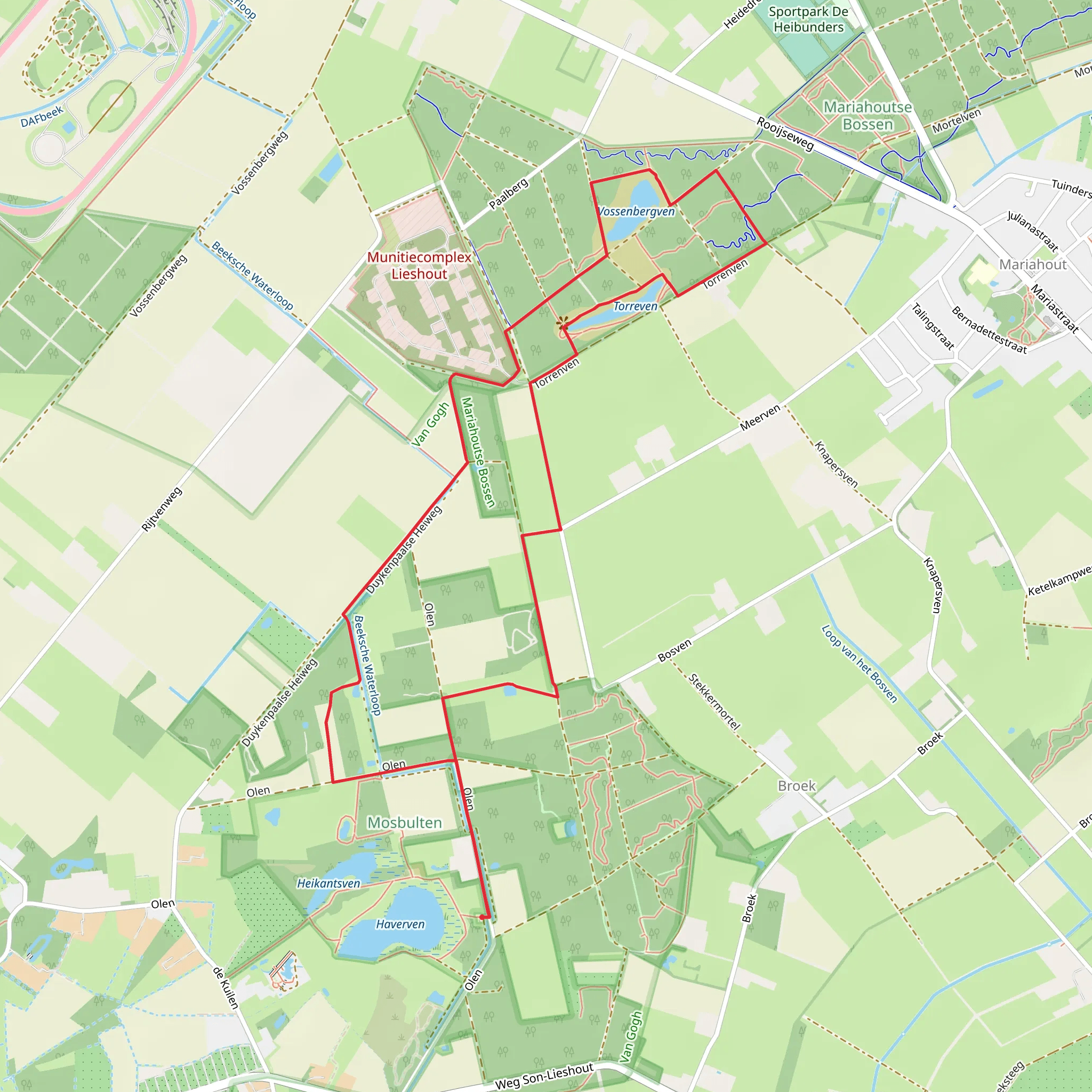 Torreven and Vossenbergven via Blauw mobile static map