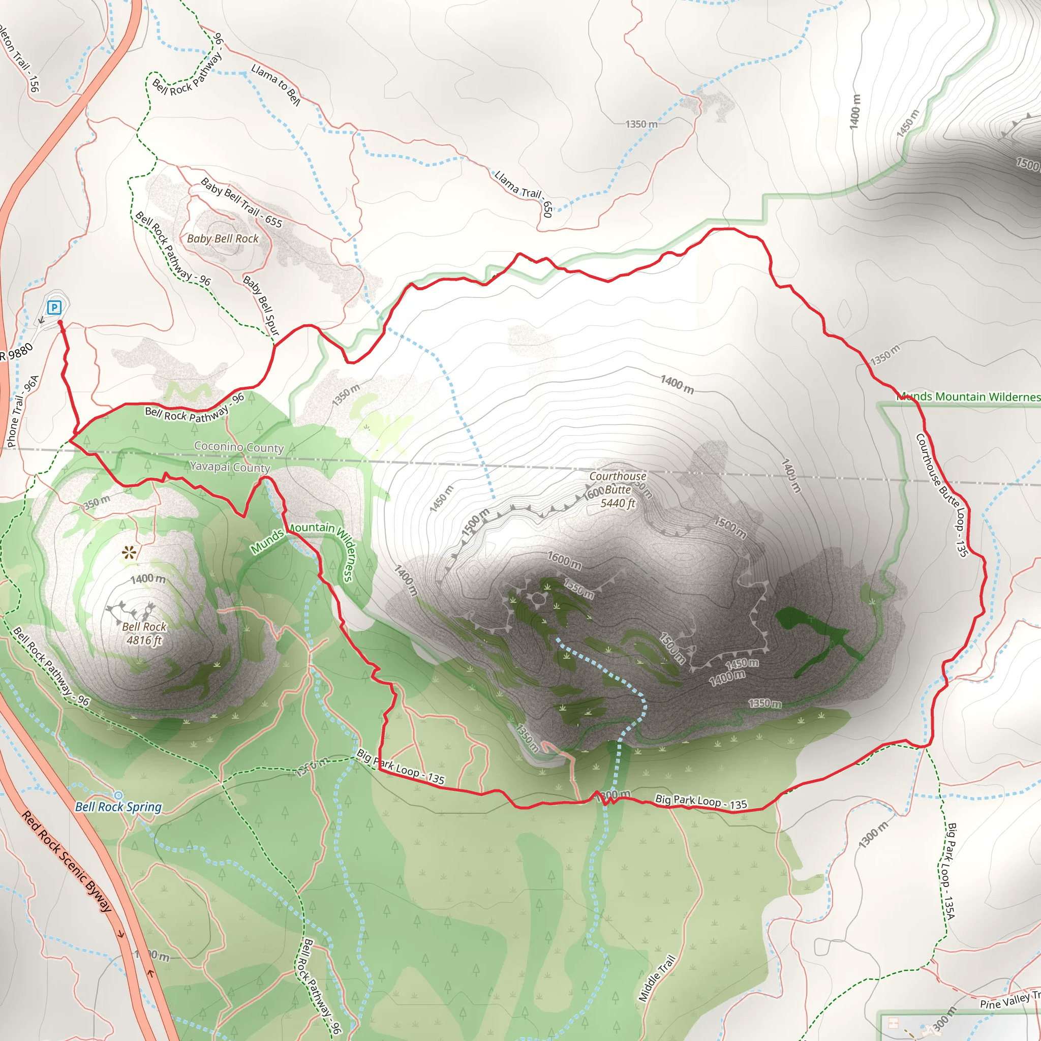 Courthouse Butte Loop mobile static map