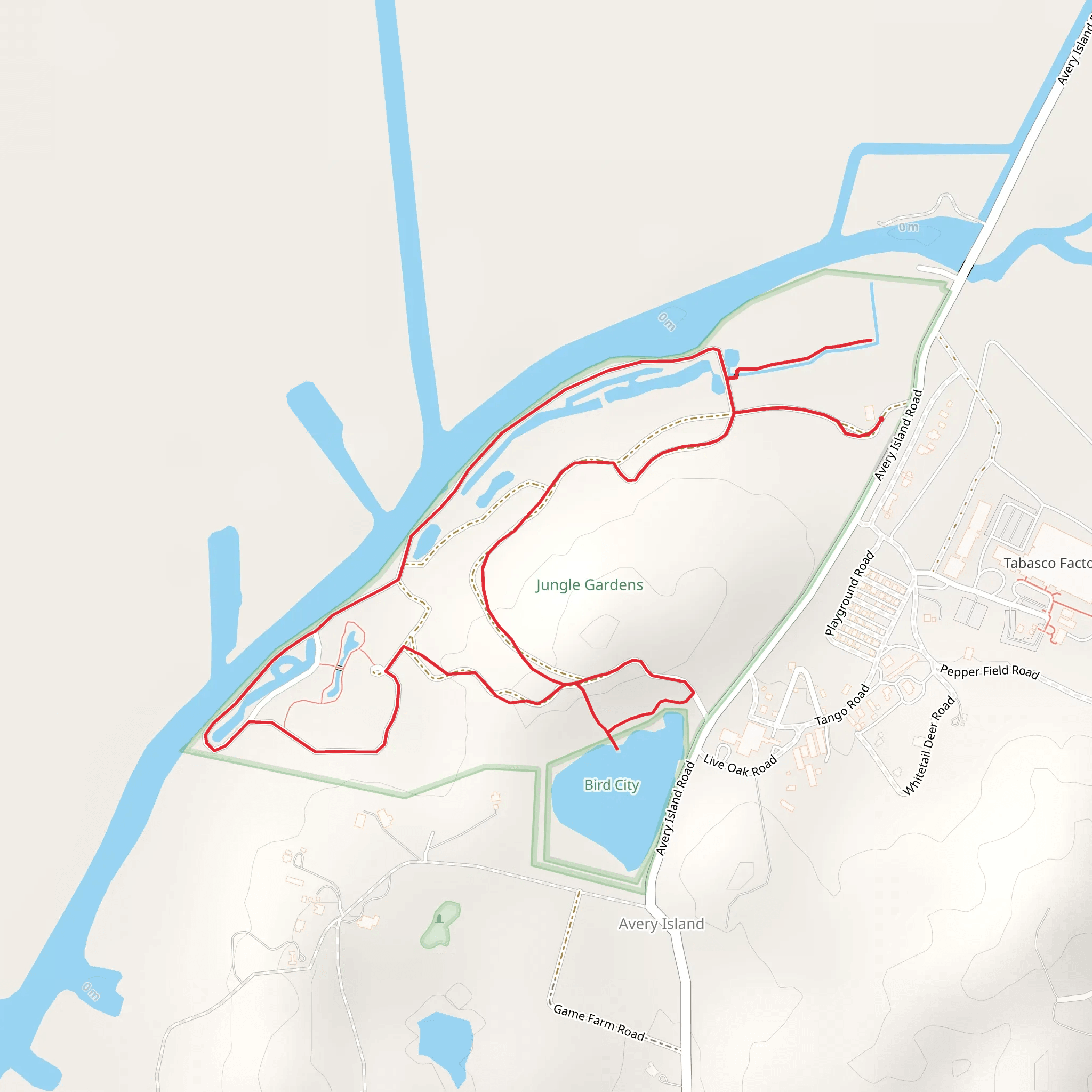 Jungle Gardens Loop mobile static map