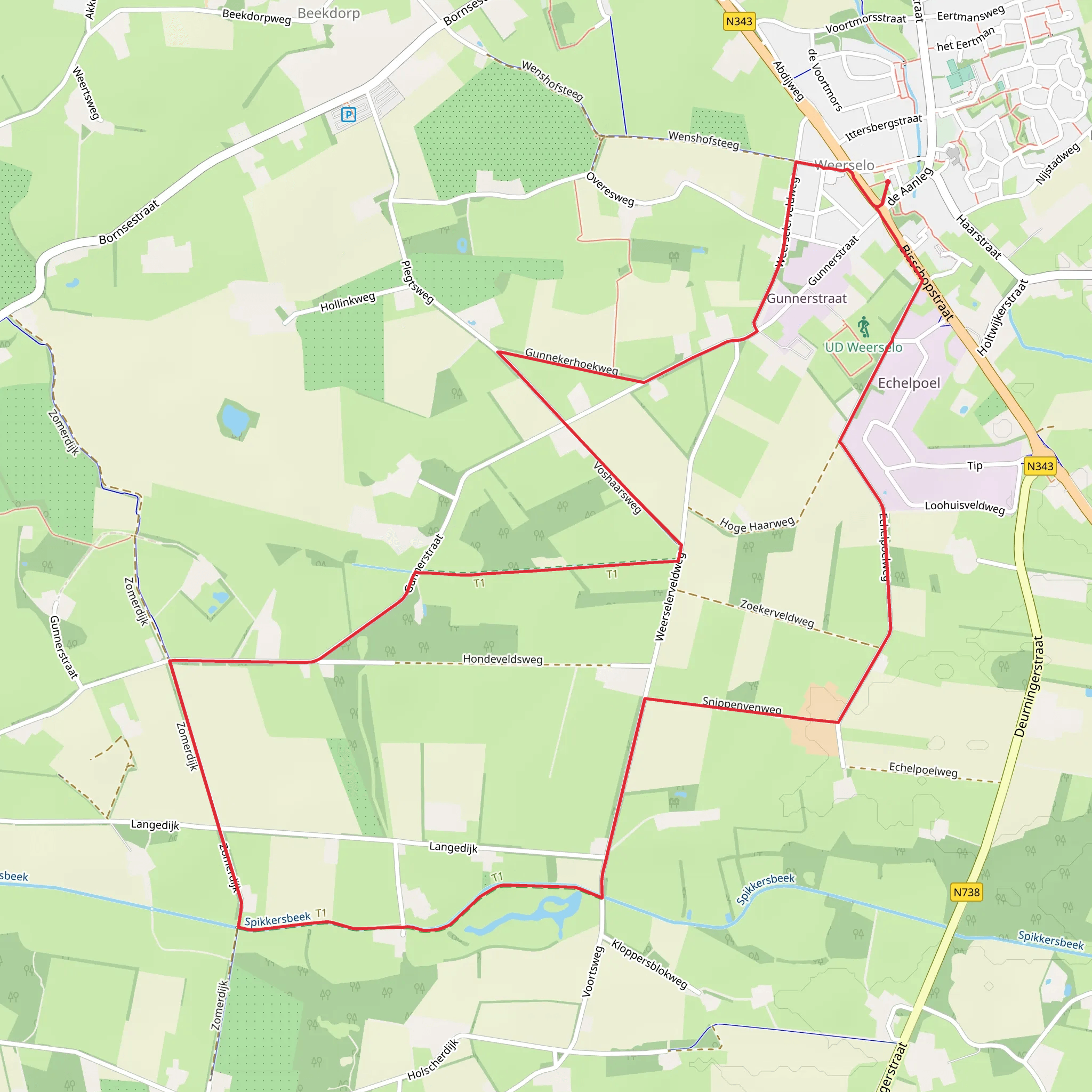 Snippenven Weg and Hilligenpad mobile static map