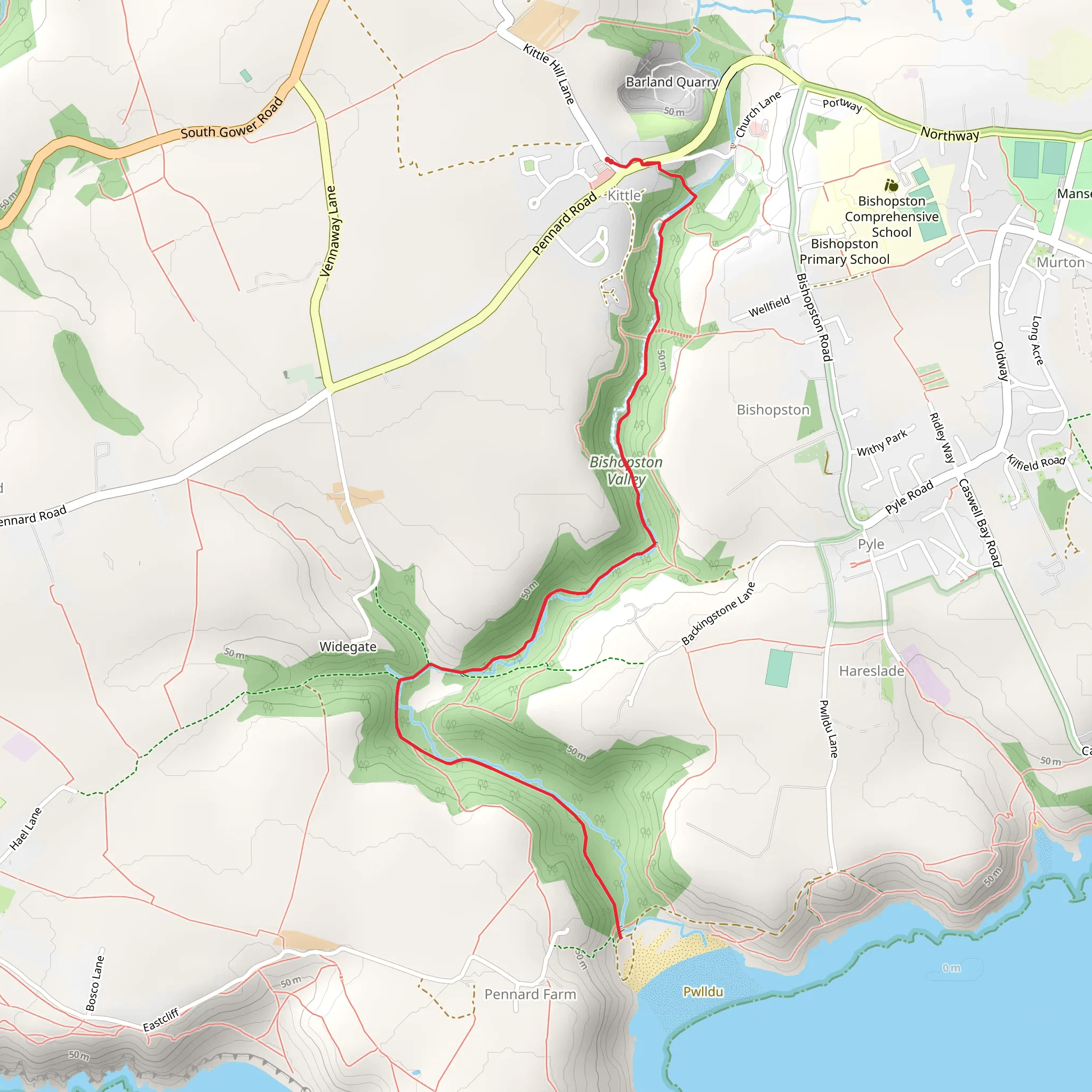 Bishopston Valley Walk mobile static map