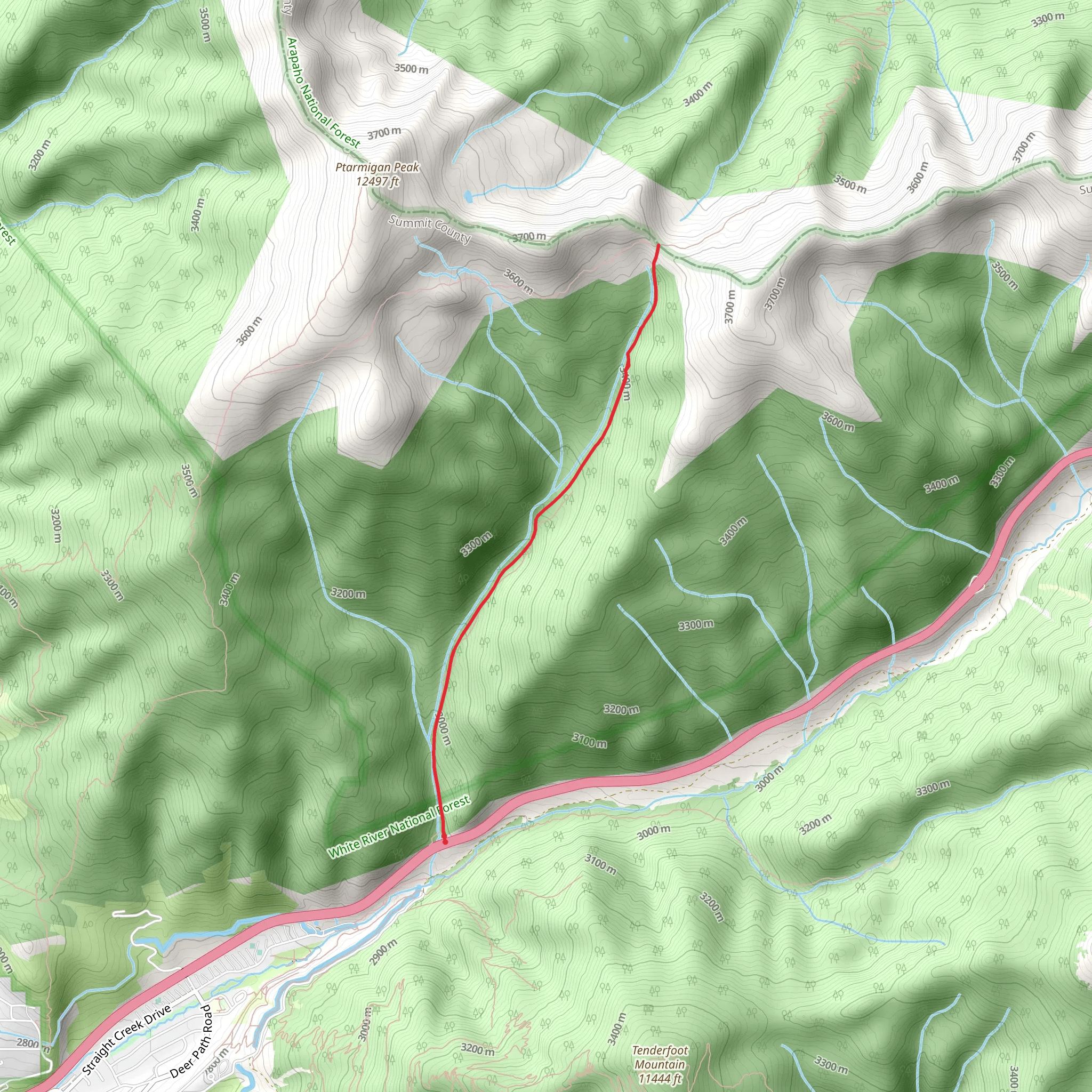 Laskey Gulch Trail mobile static map