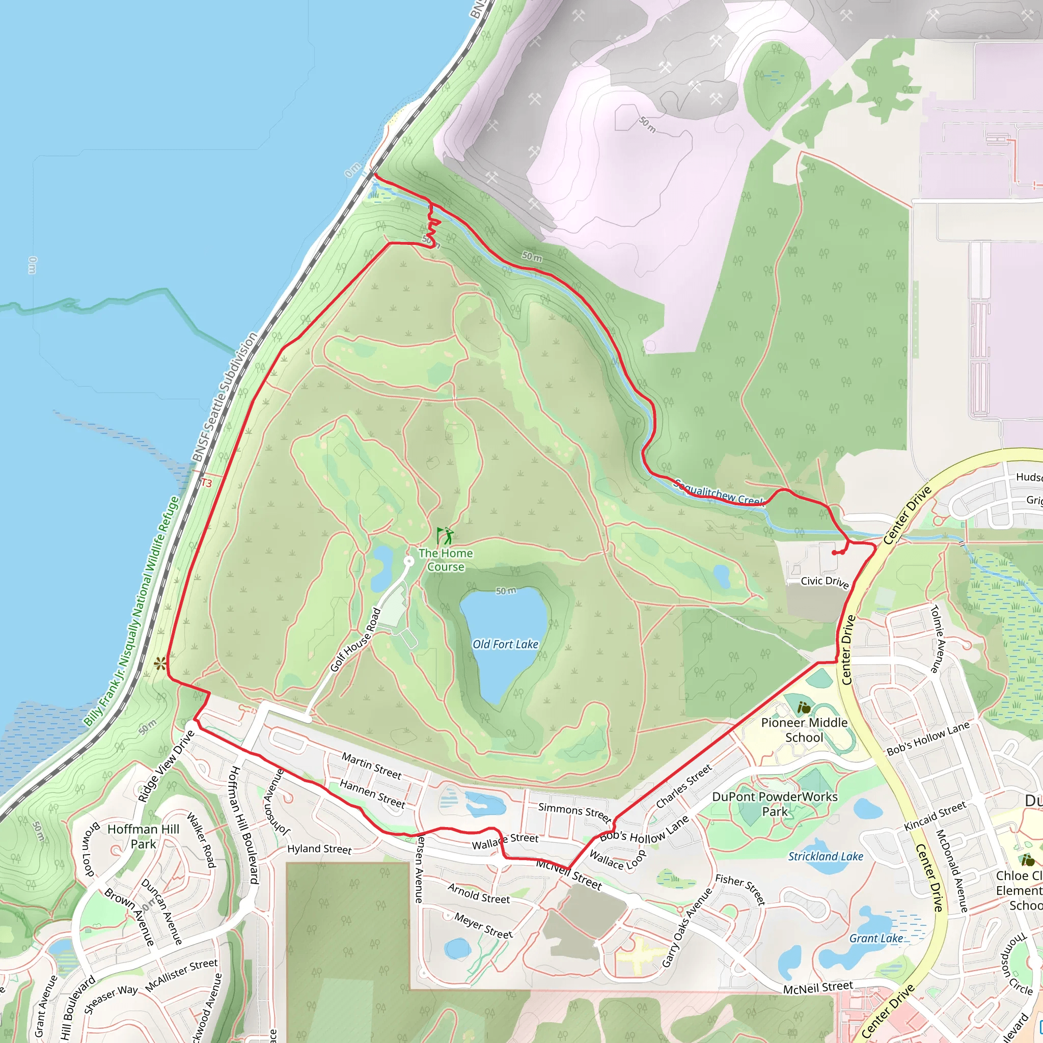 The Home Course Loop mobile static map