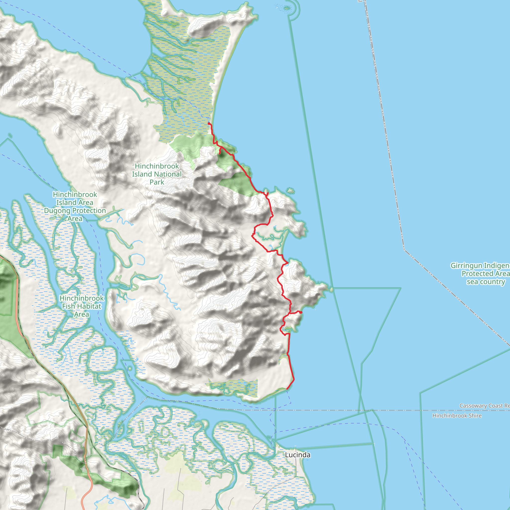 Thorsborne Trail mobile static map