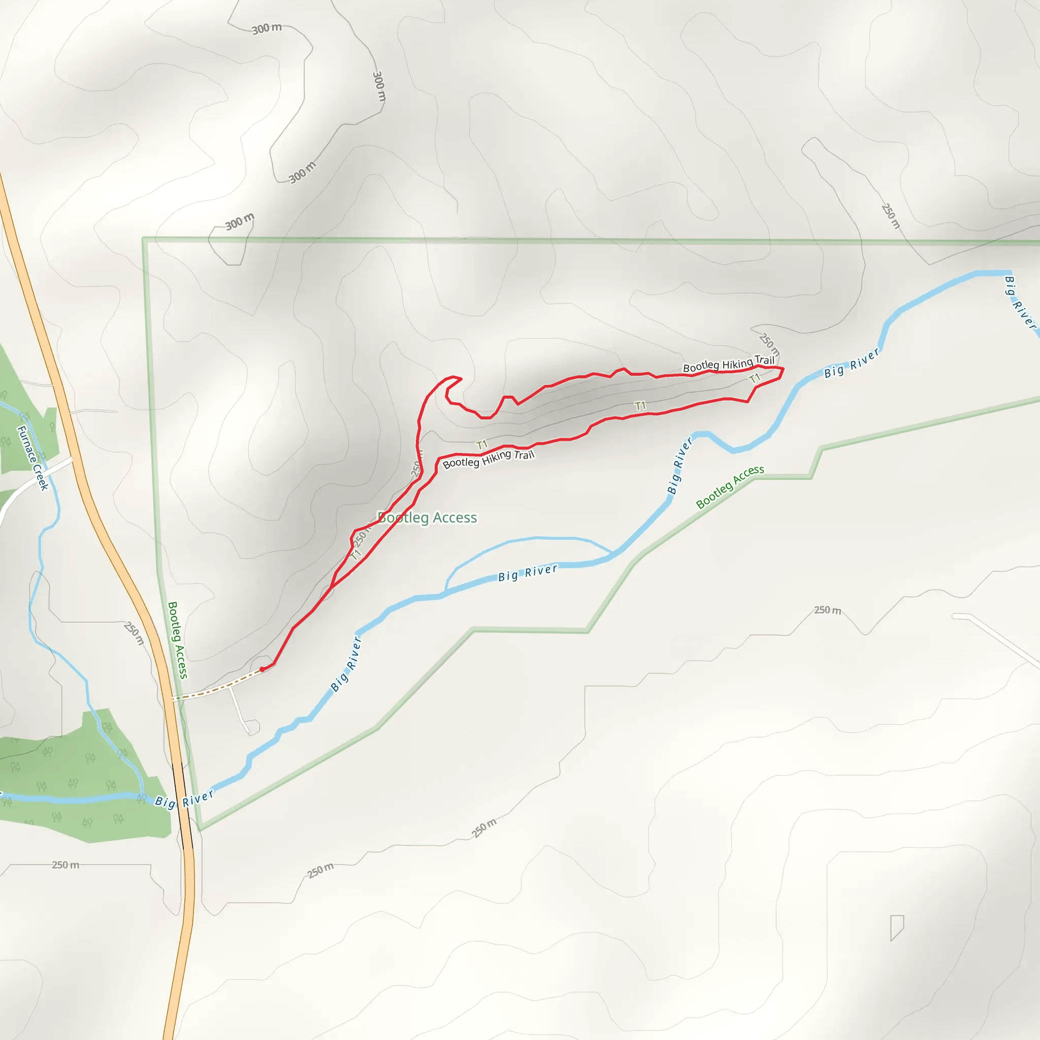 Bootleg Access Loop Trail mobile static map