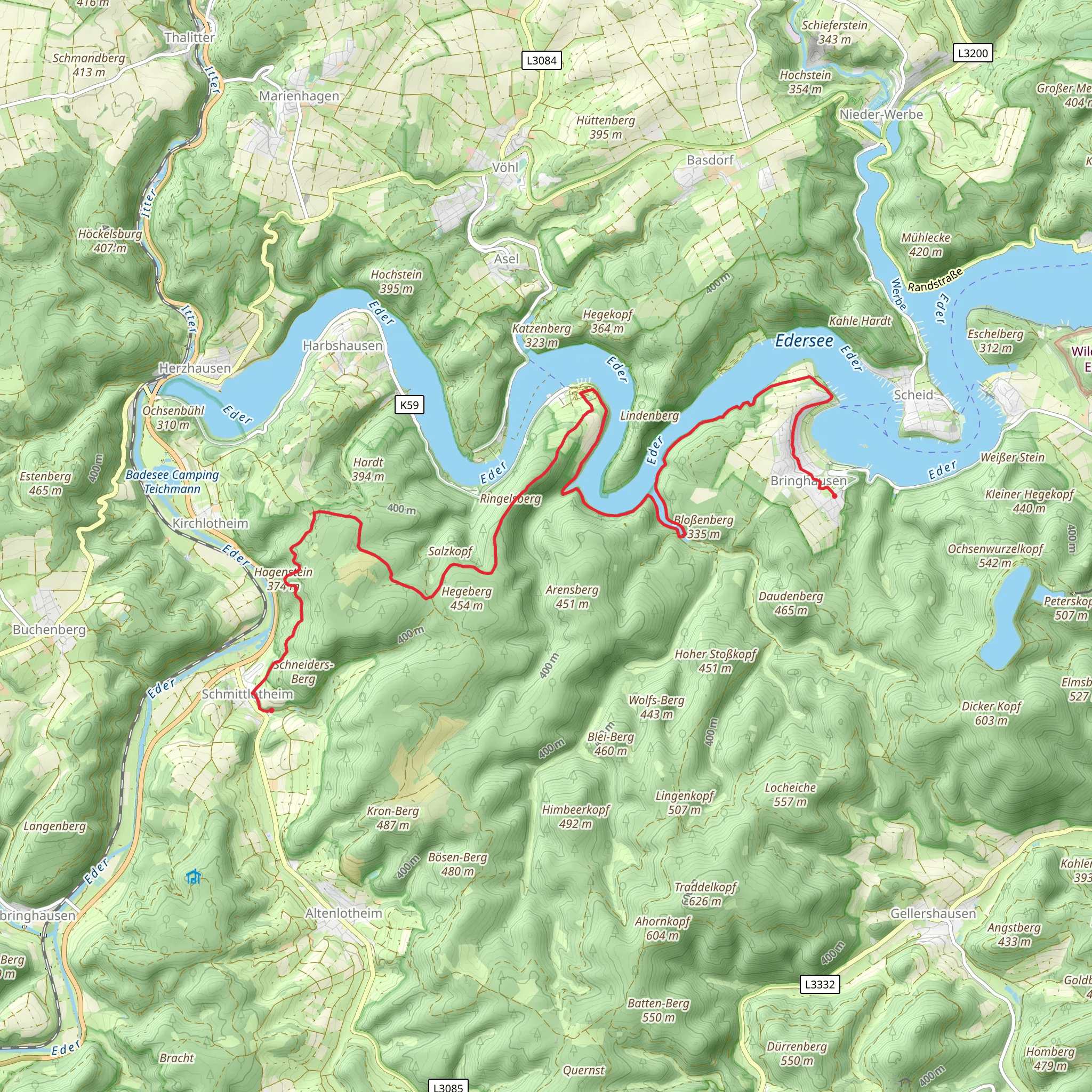 Schmittlotheim to Bringhausen Walk mobile static map