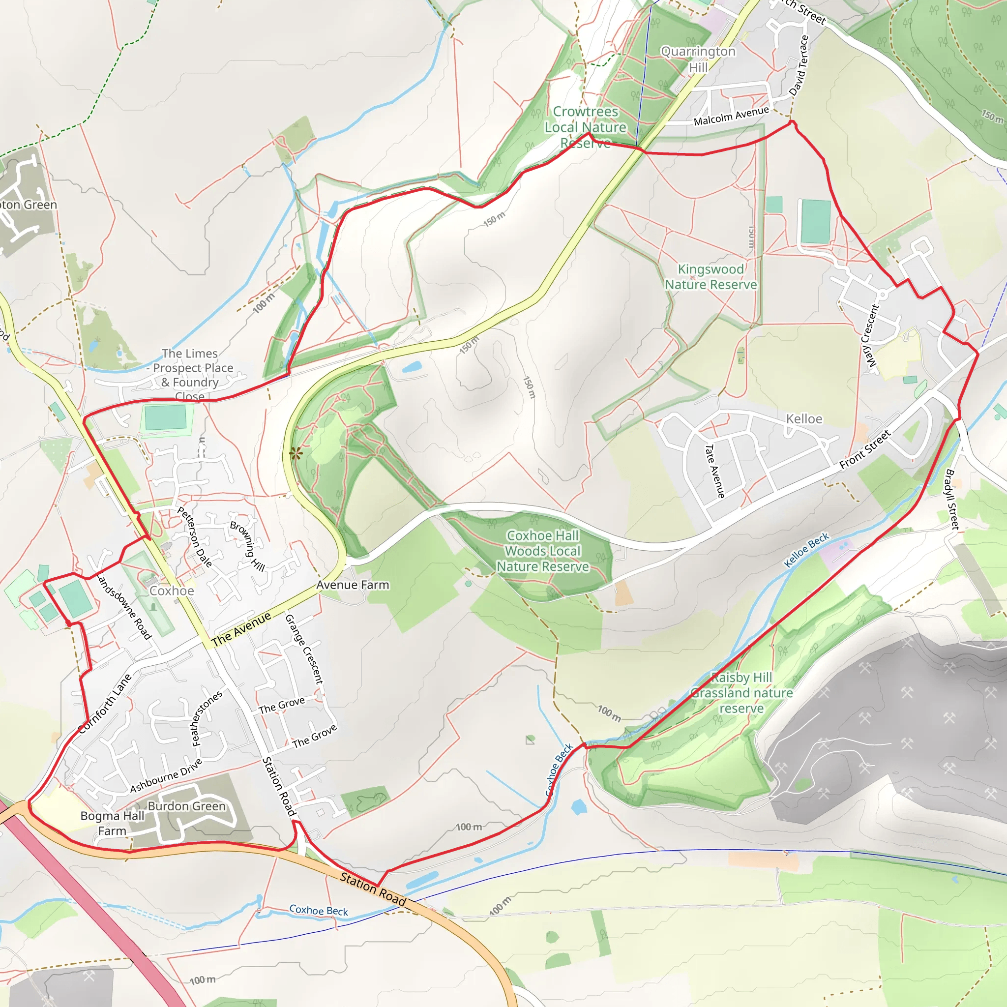 Kelloe Way and Crowtrees Local Nature Reserve mobile static map