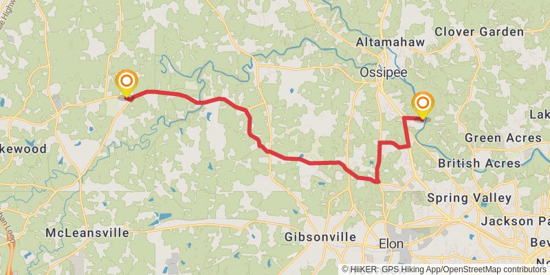 Mountains-to-Sea Trail stage 49 Map