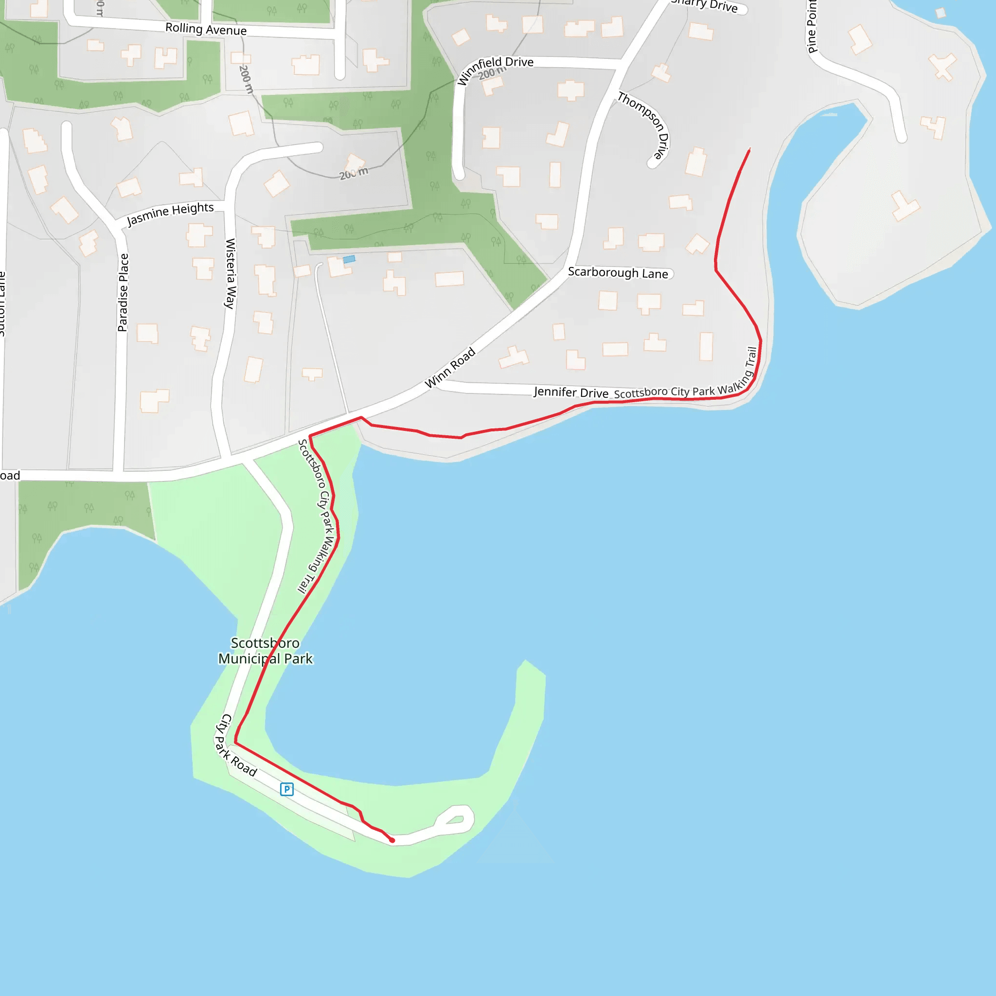 Scottsboro City Park Walking Trail mobile static map