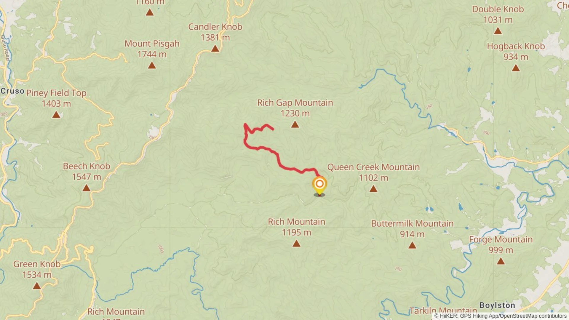 An image depicting the trail Laurel Mountain via Slate Rock Creek and its surrounding area.