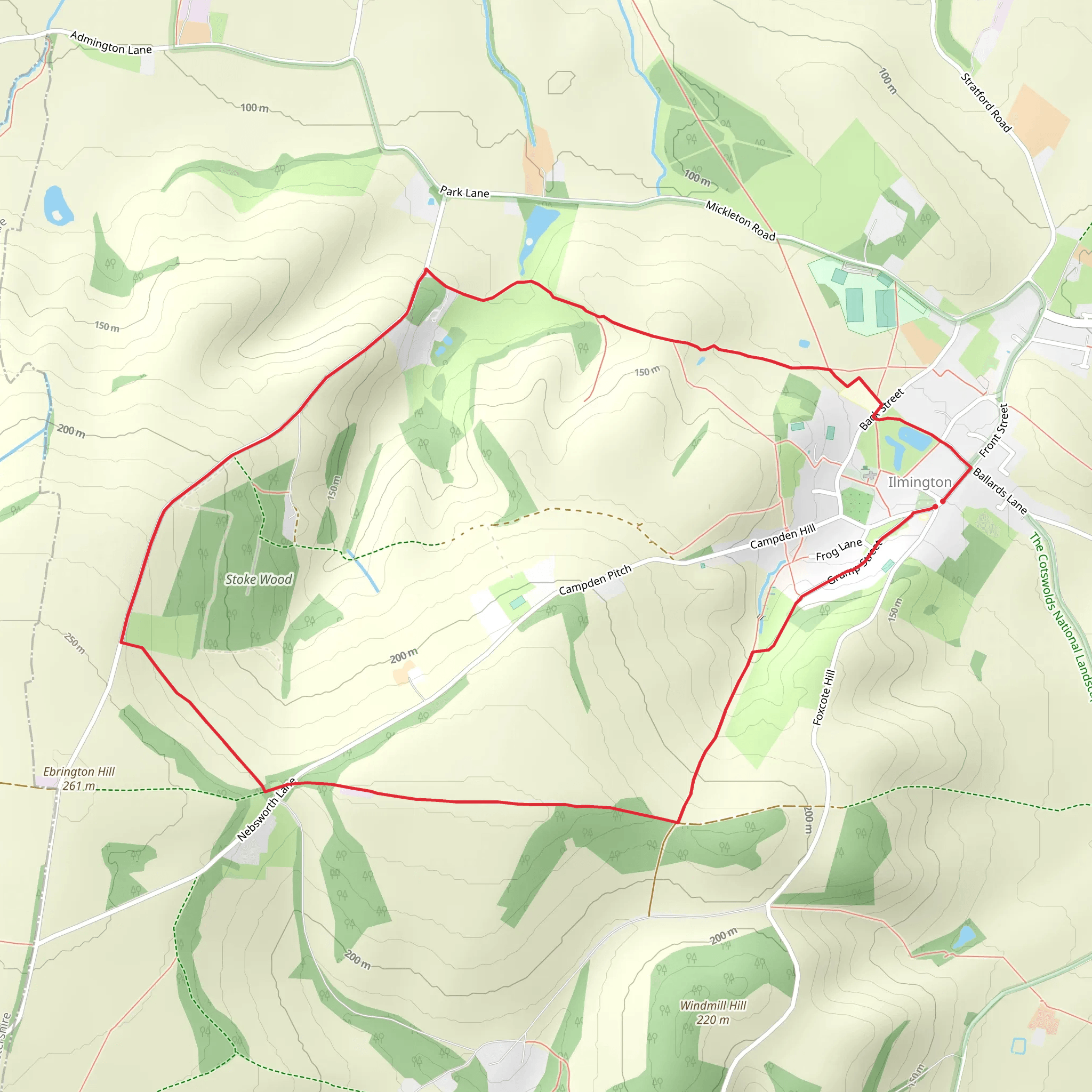 Ilmington and the roof of Warwickshire mobile static map