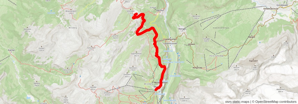 Mürren - Lobhorn Hut Loop stage 2 Map
