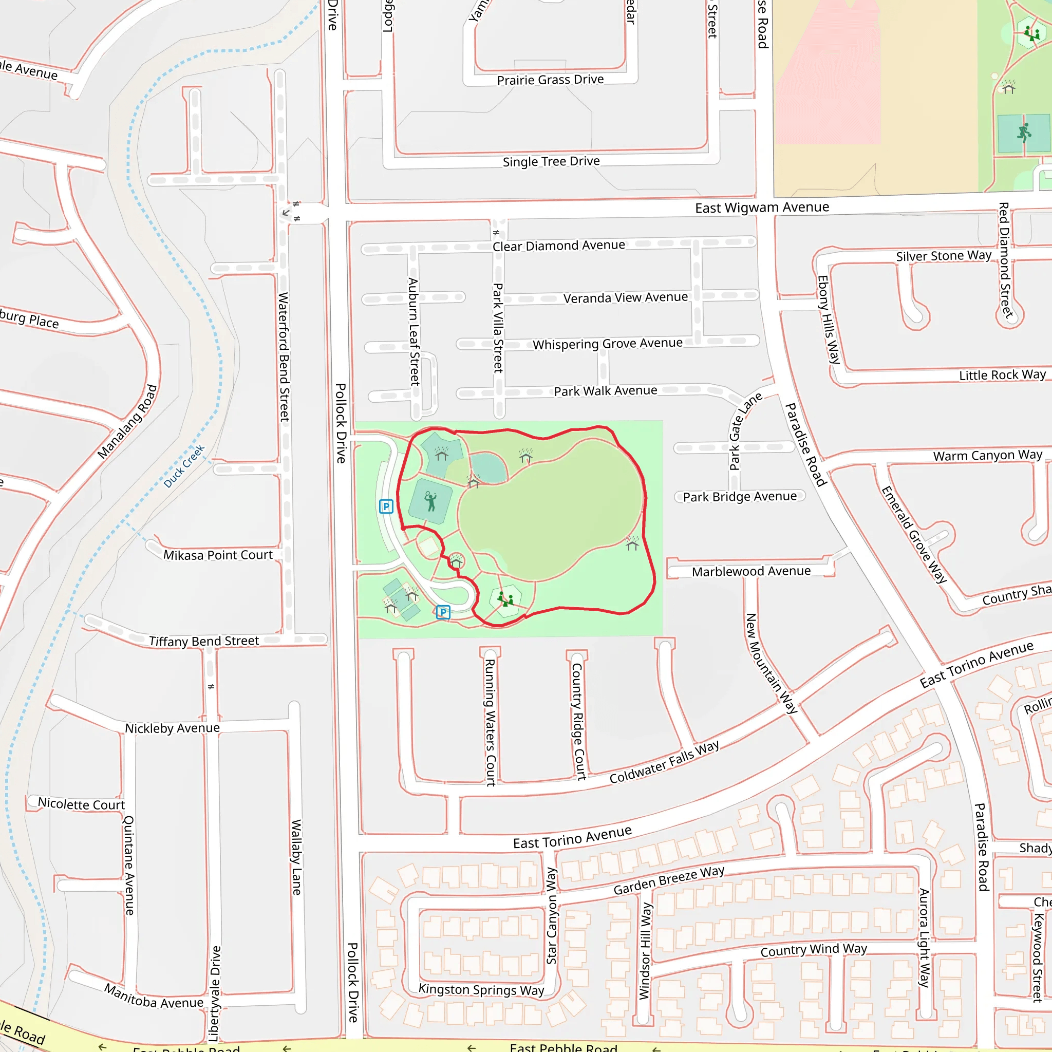 Duck Creek Park Loop mobile static map