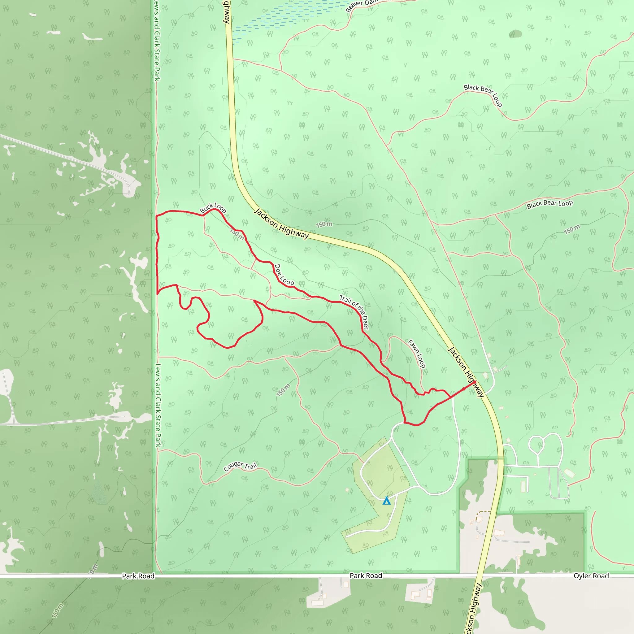 Lewis and Clark State Park Loop - West mobile static map