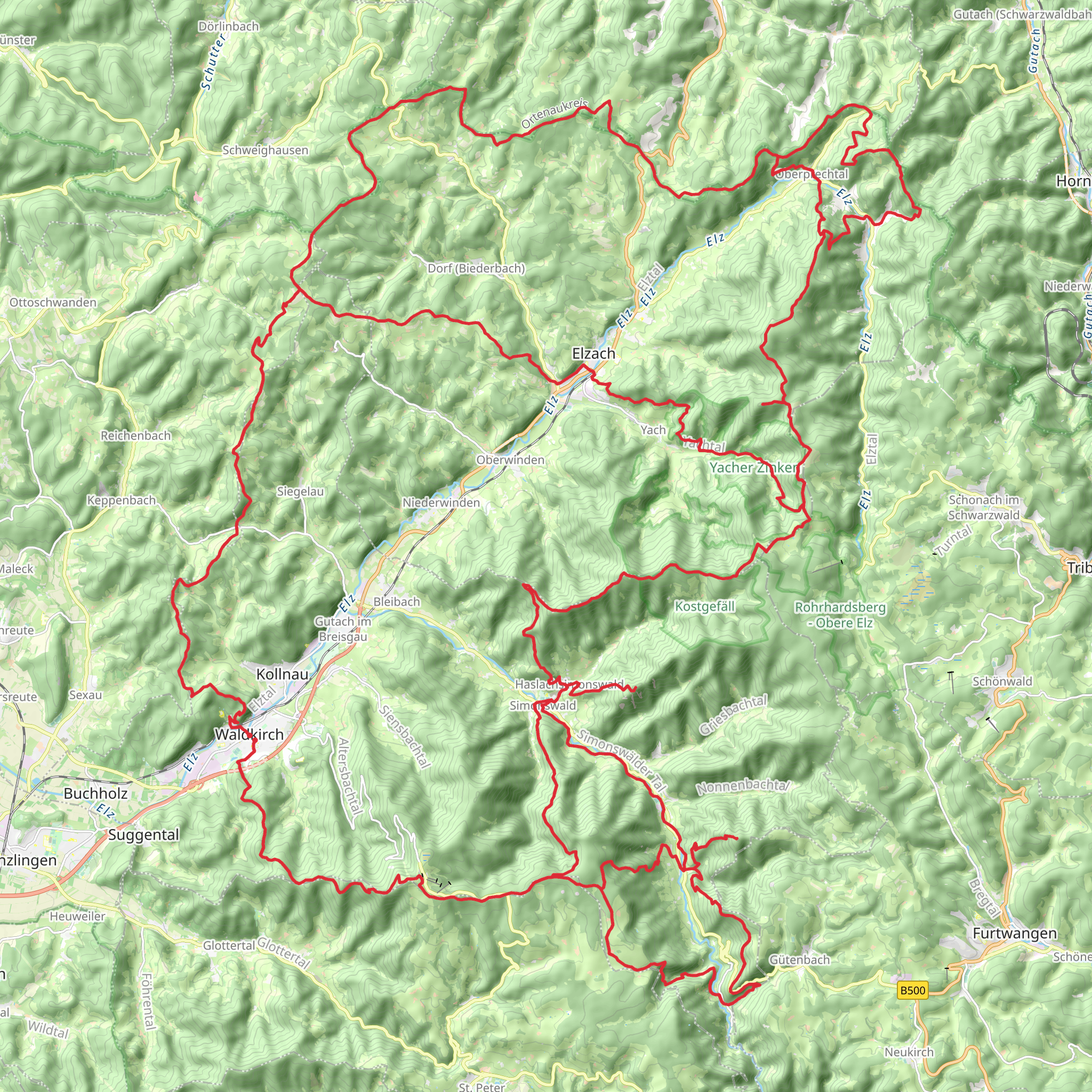 Zweitälersteig mobile static map