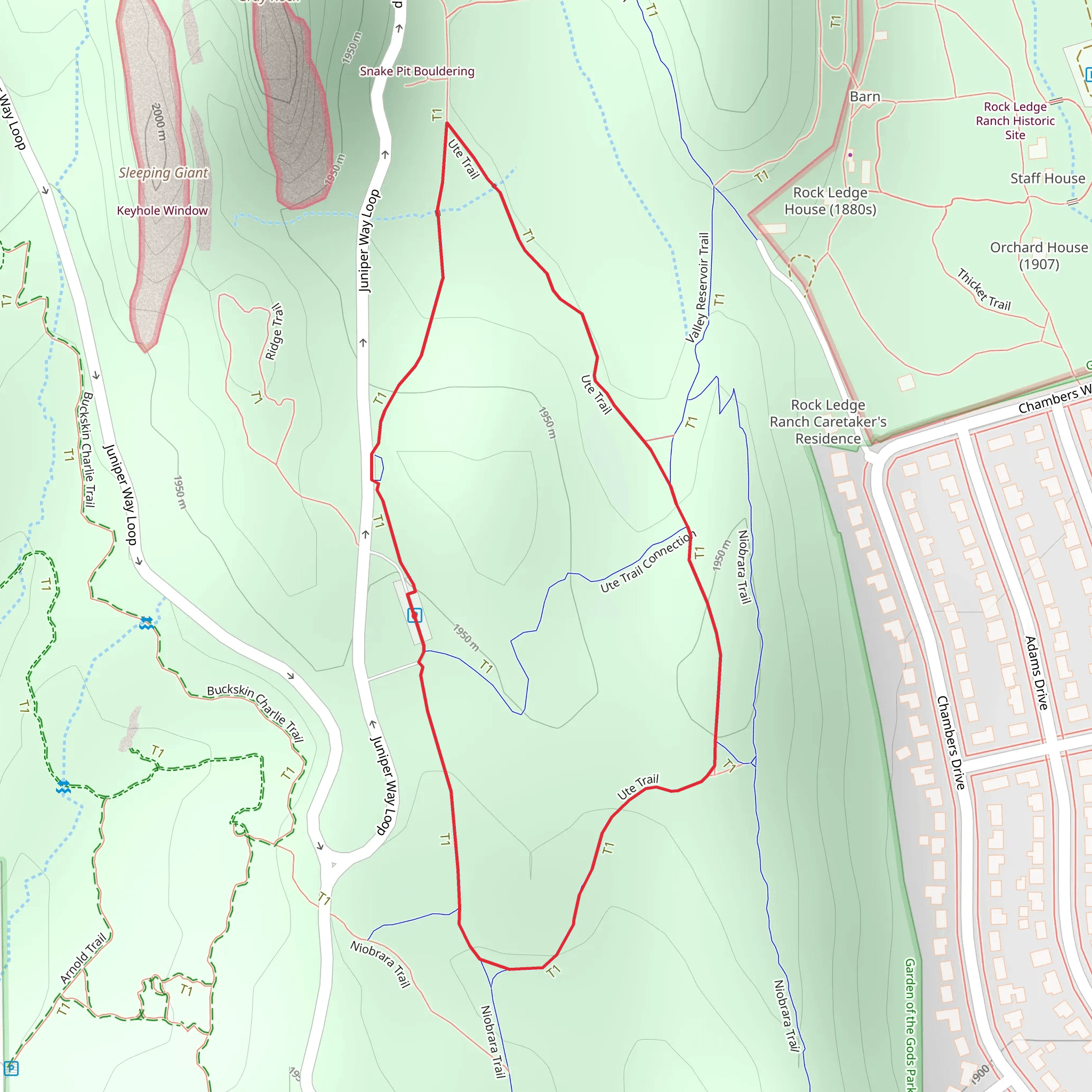 Ute Loop Trail mobile static map