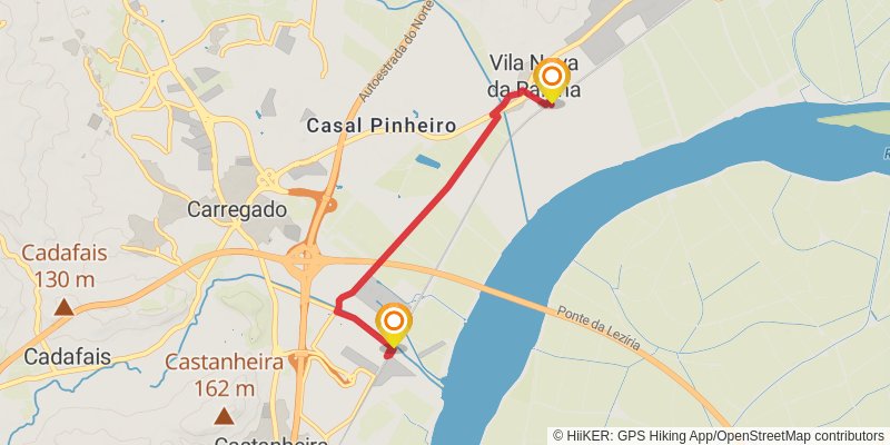 Camino Portugues alt 1 Map