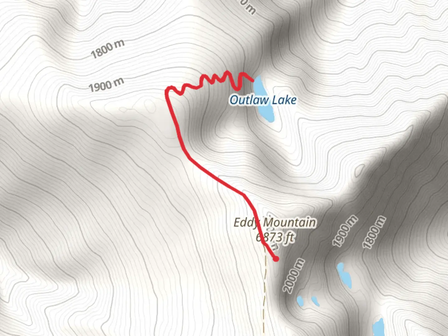 An image depicting the trail Outlaw Lake Trail and its surrounding area.