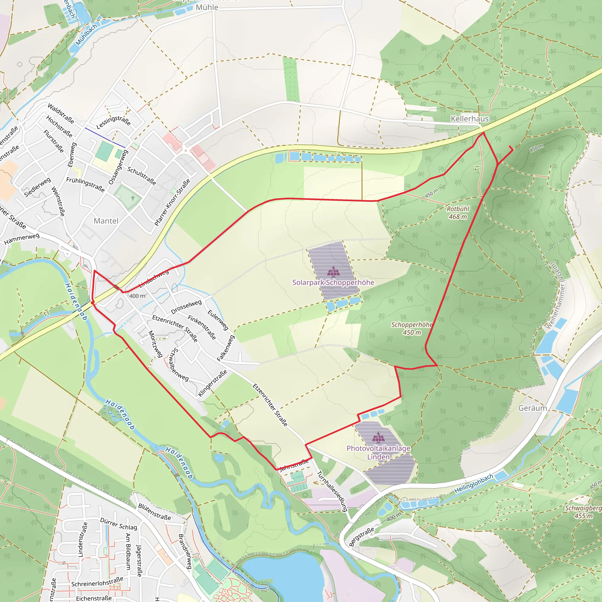 Mantel, Schopperhohe and Rotbuhl Loop mobile static map