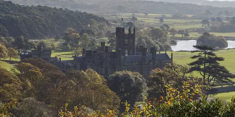 An image depicting the trail Coed Morgannwg Way and its surrounding area.
