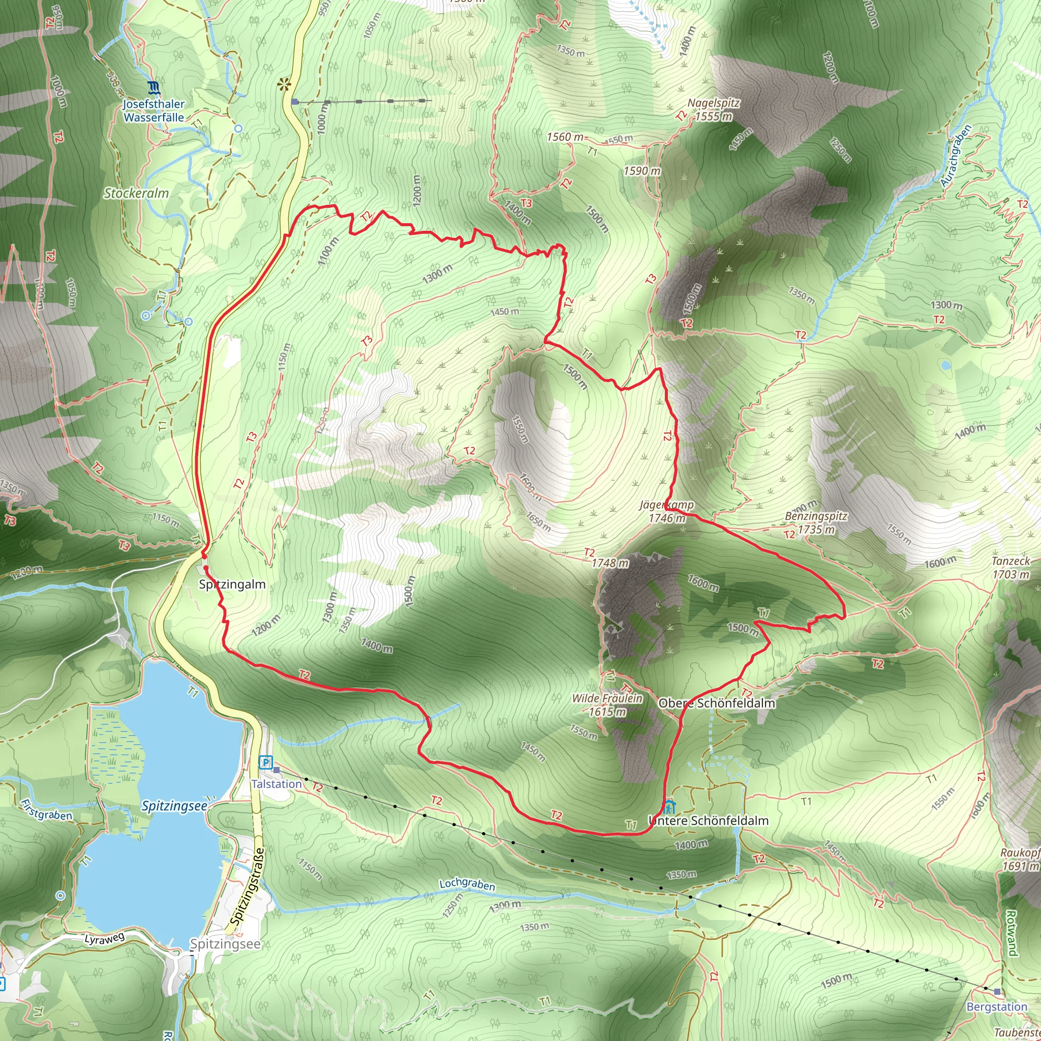 Jägerkamp Peak Loop - Spitzingsee mobile static map