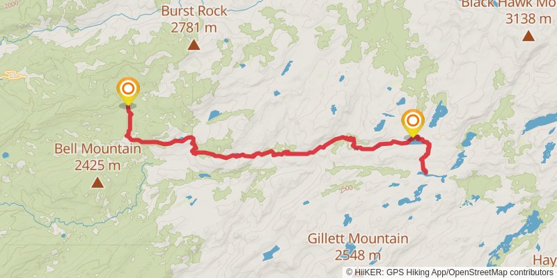 Wood - Deer Lake, Piute Lake and Gem Lake via Crabtree Trail stage 3 Map