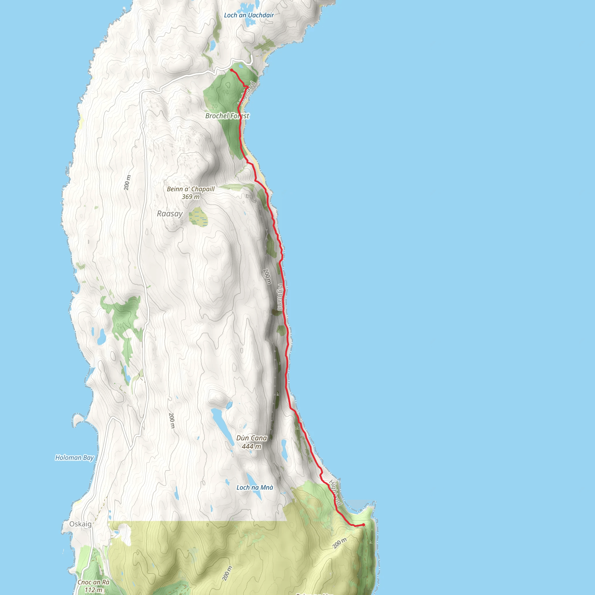 Hallaig to Brochel - Isle of Raasay mobile static map