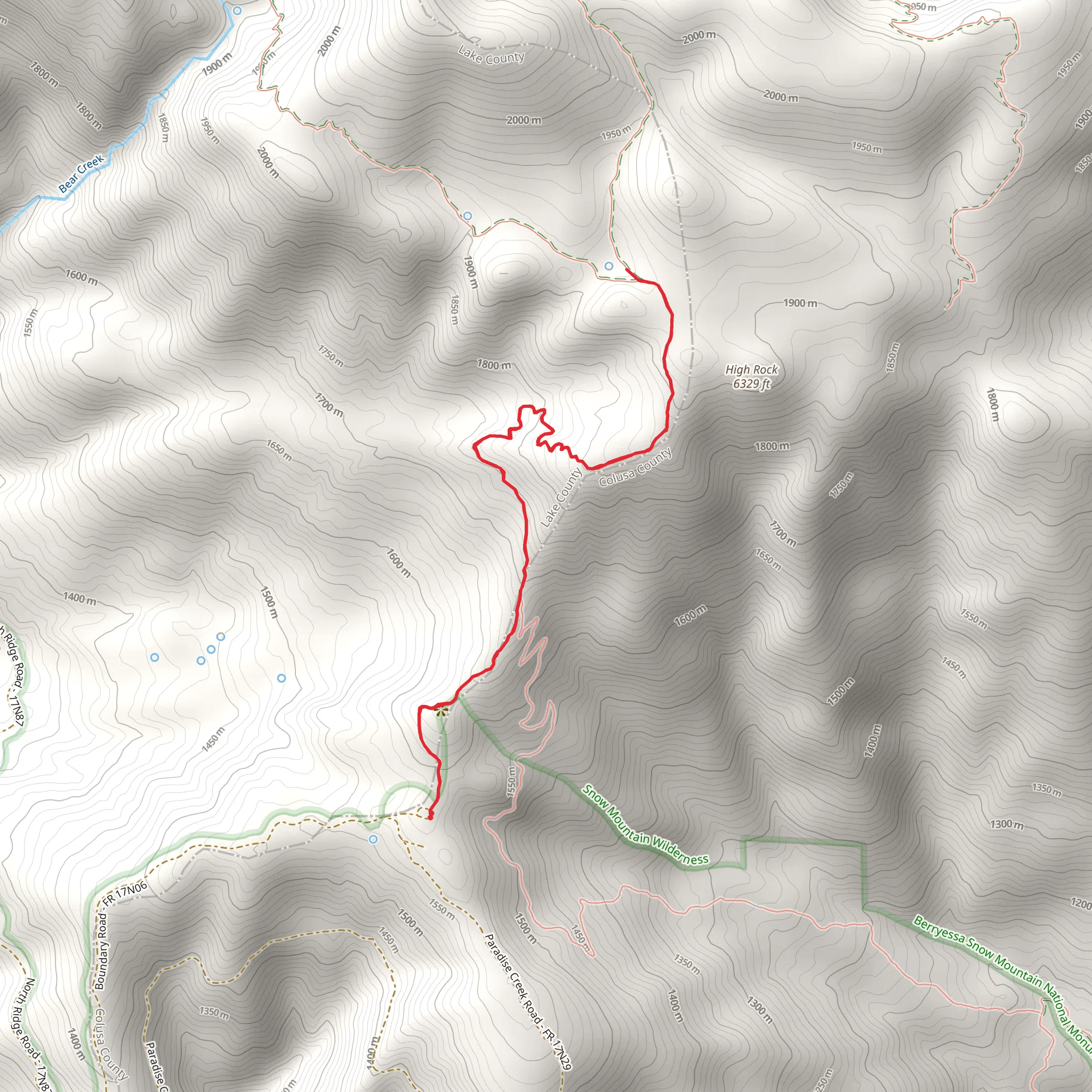 Summit Springs Trail mobile static map