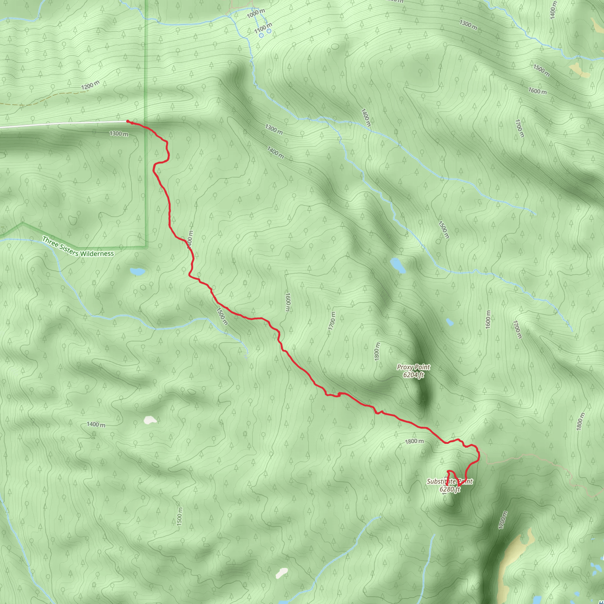Substitute Point via Foley Ridge Trail mobile static map