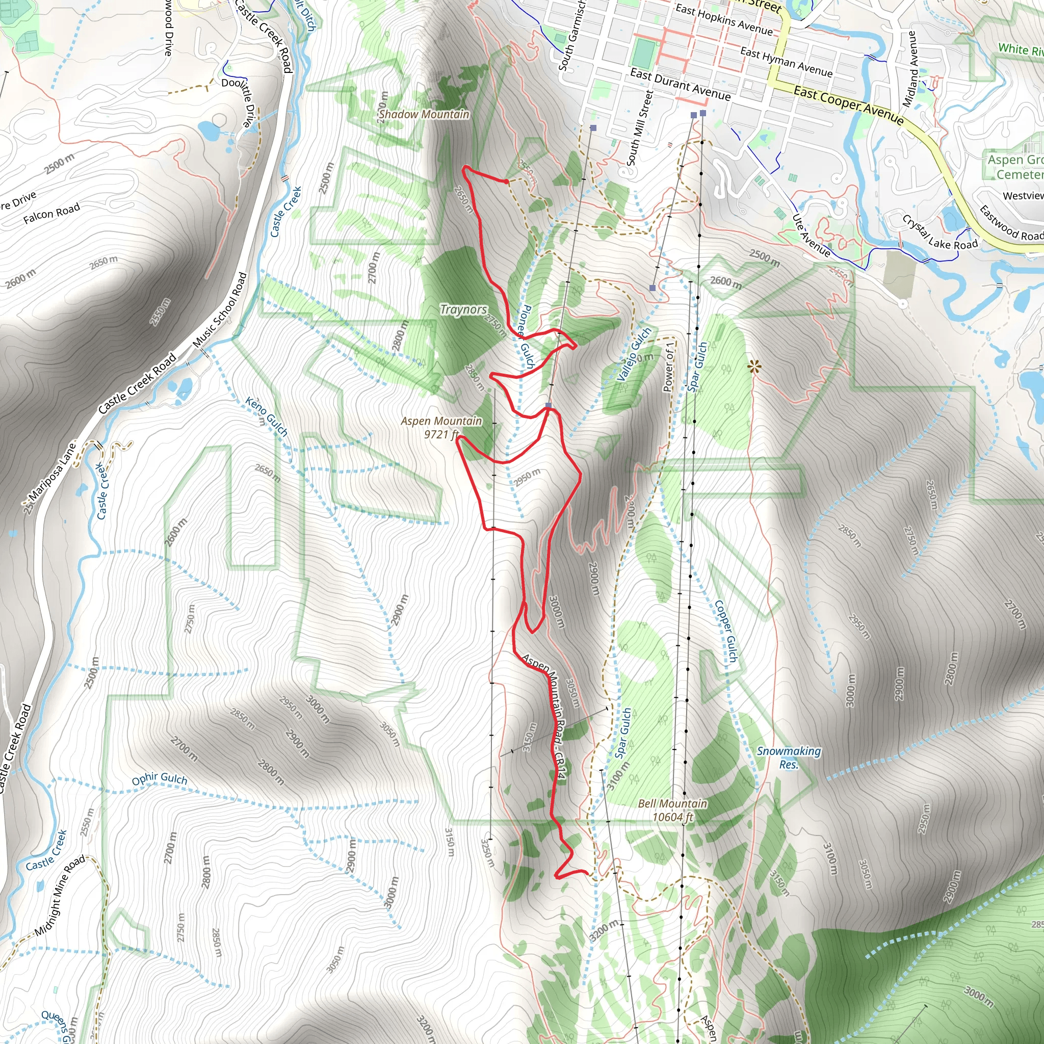 Aspen Mountain Summer Road mobile static map
