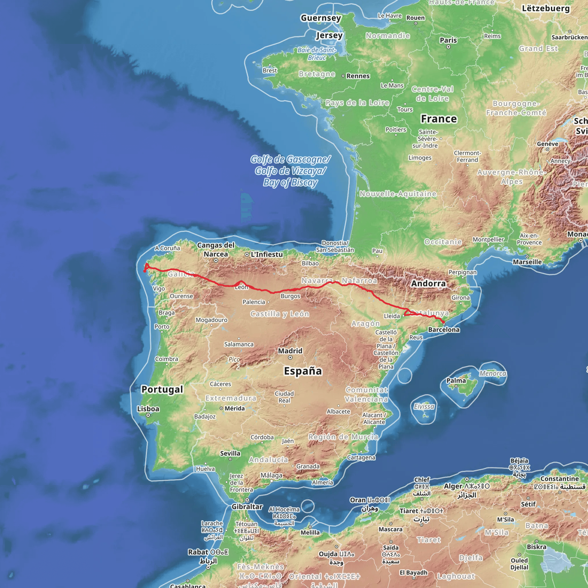 Camino Catalan mobile static map
