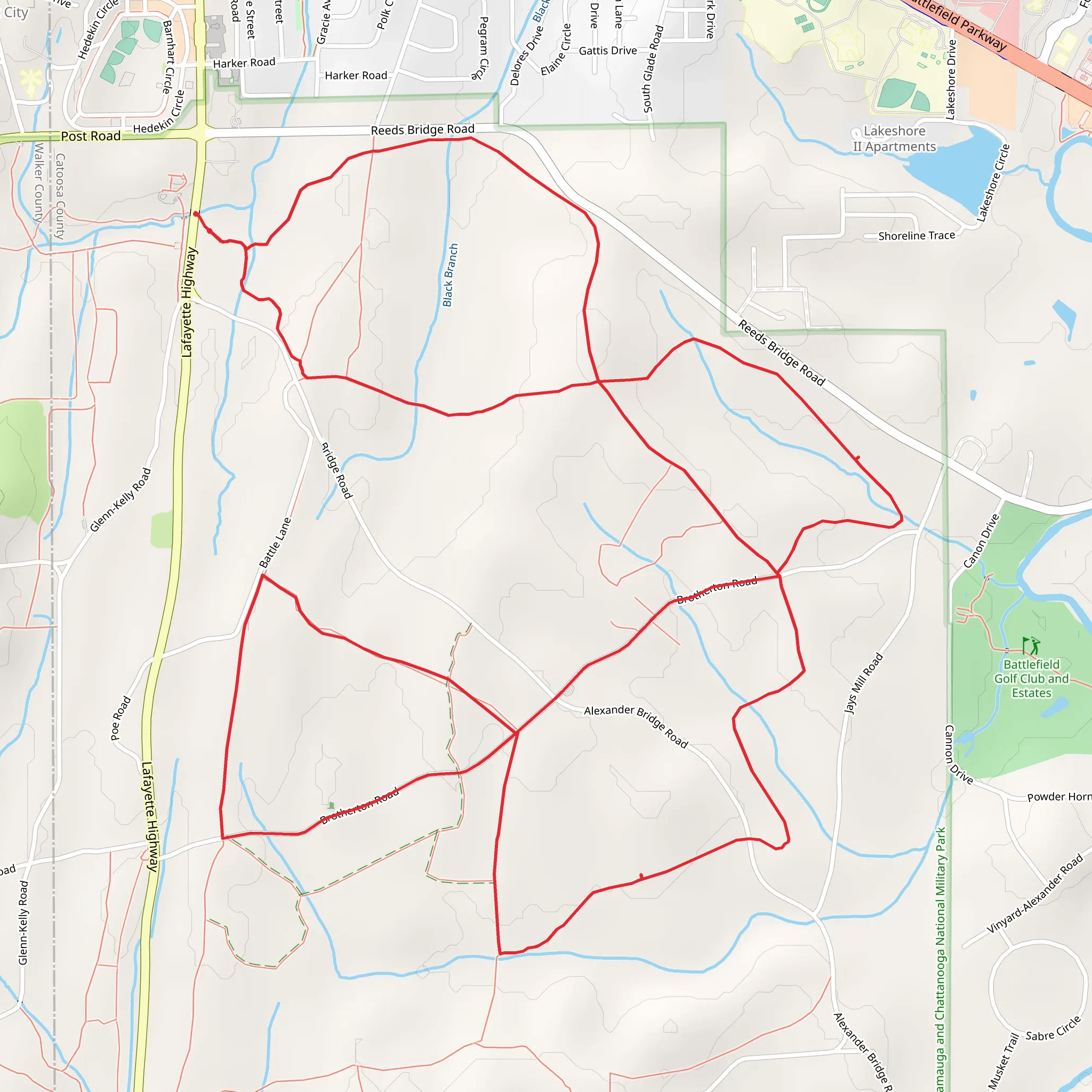 Lafayette Highway East Loop mobile static map
